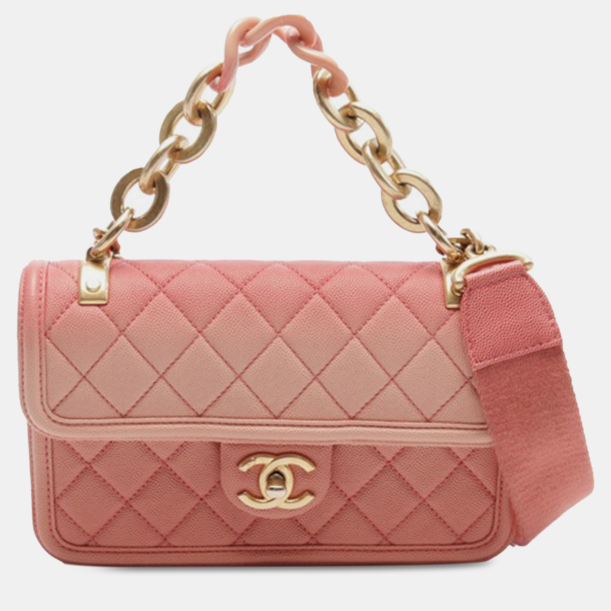 

Chanel Pink Quilted Caviar Small Sunset on the Sea Flap Bag