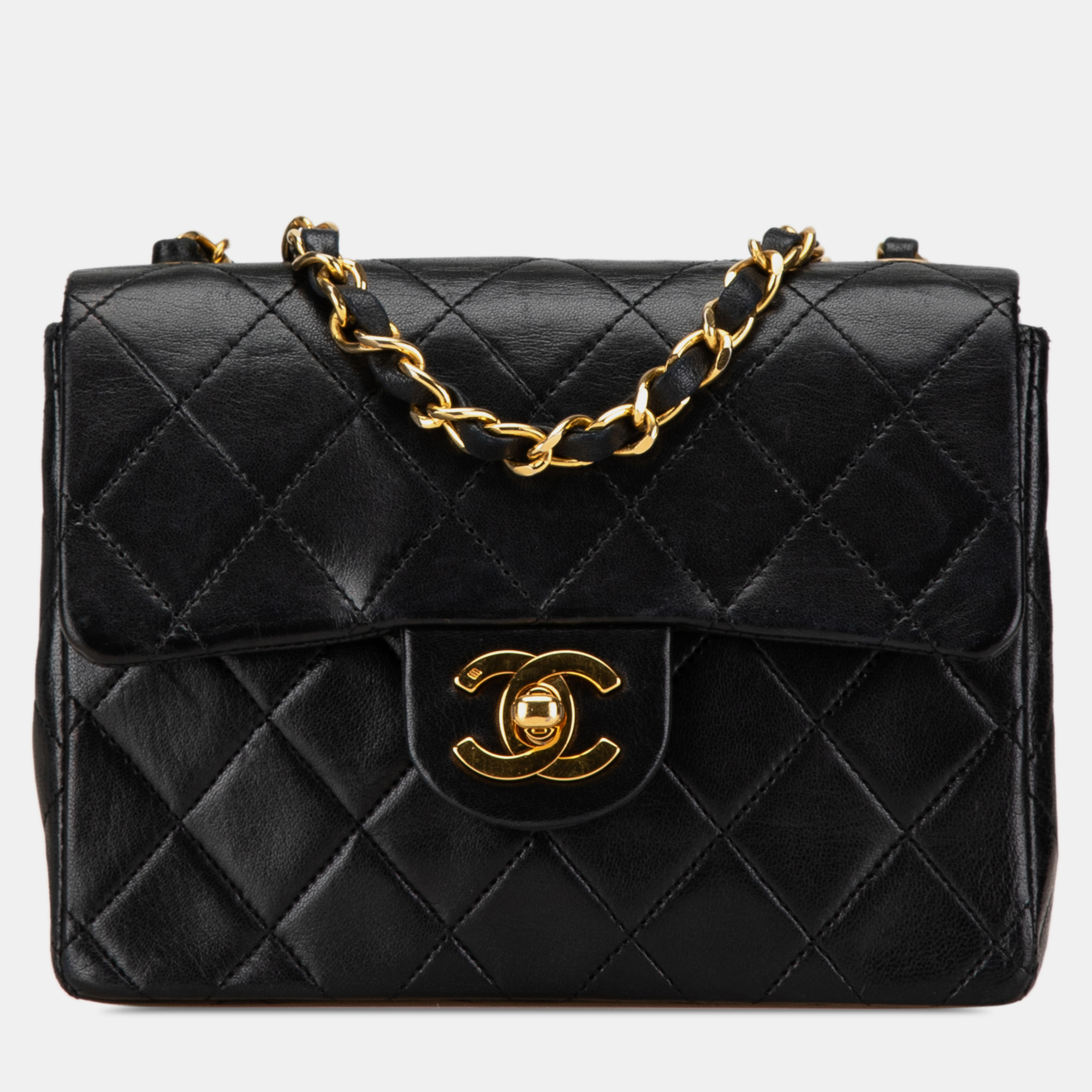 

Chanel Black Mini Square Classic Lambskin Single Flap