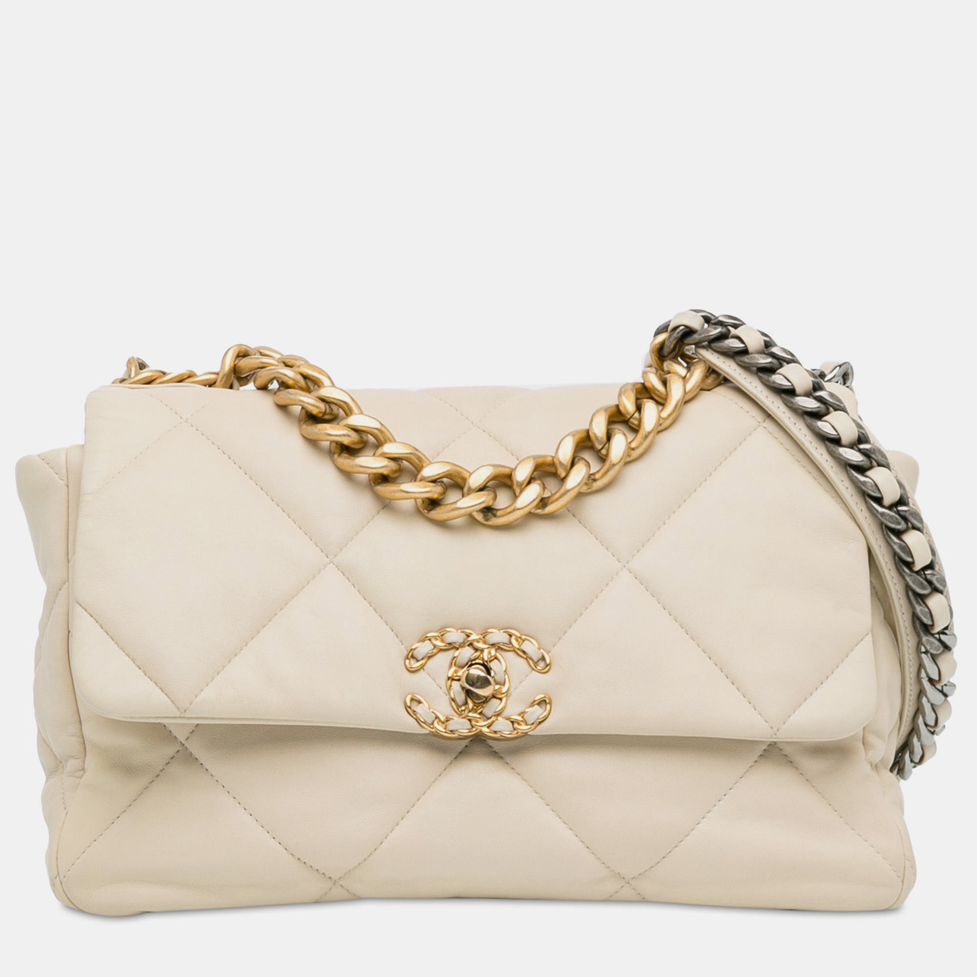 

Chanel Beige Large Lambskin 19 Flap