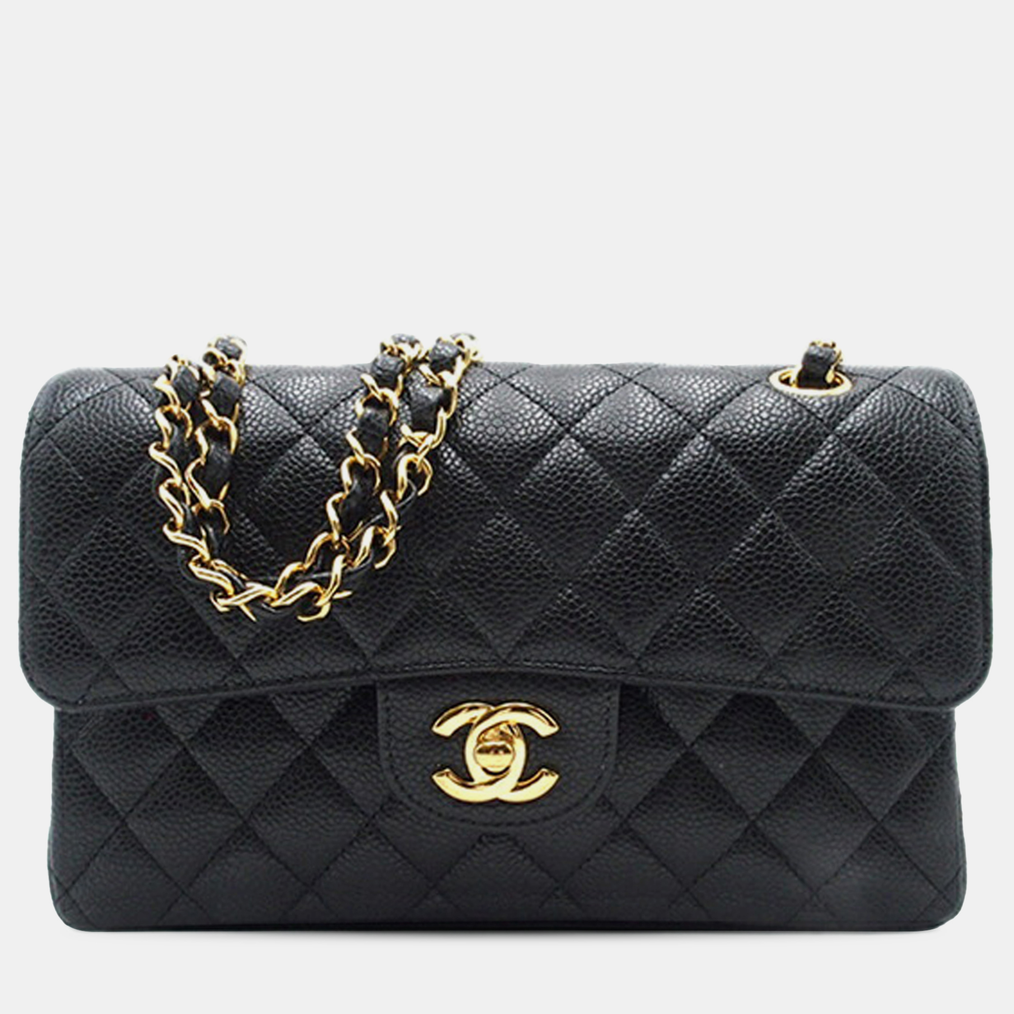 

Chanel Black Small Classic Caviar Double Flap