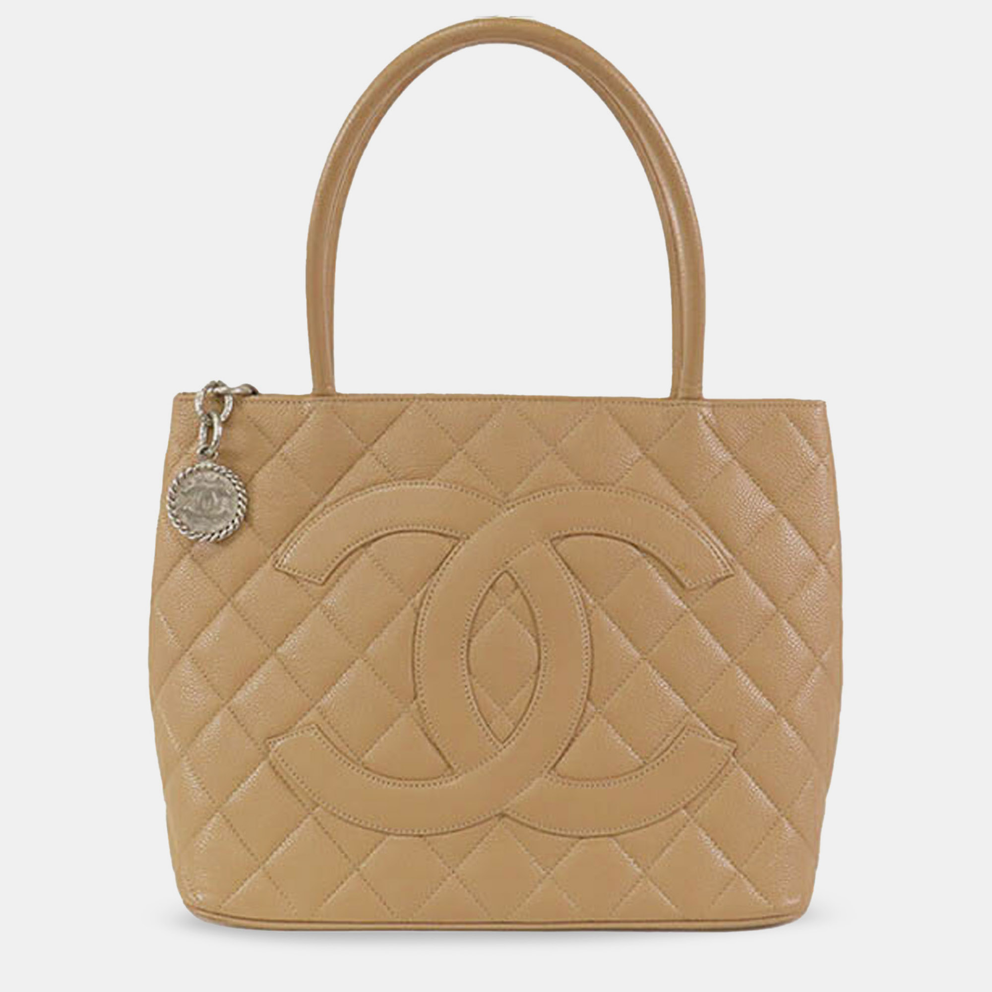 

Chanel Beige Caviar Medallion Tote