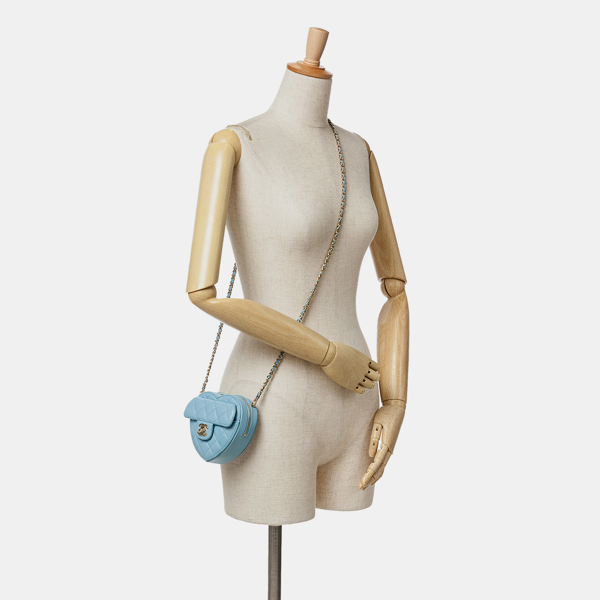 Chanel Blue Mini Lambskin CC in Love Heart Crossbody Bag 