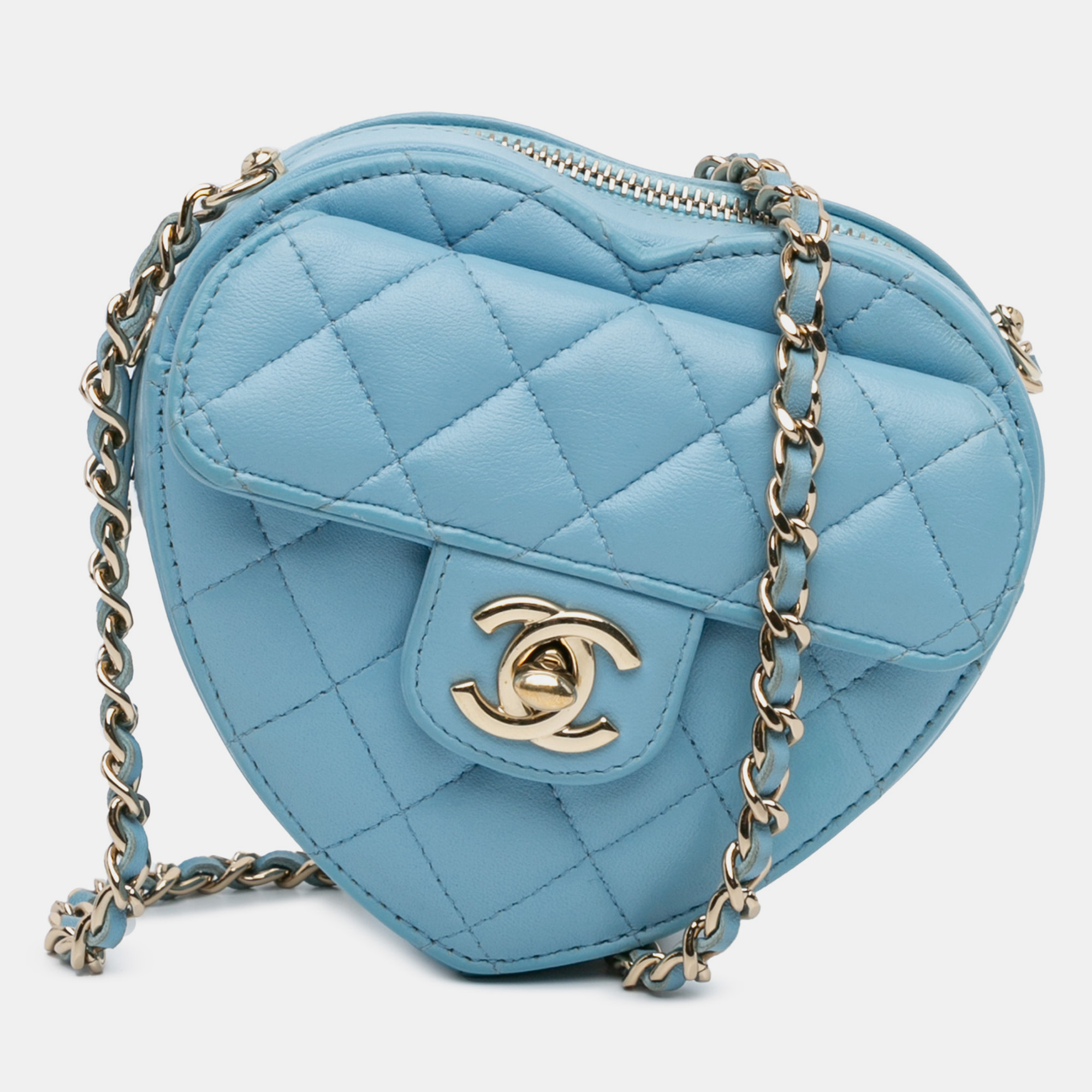 

Chanel Blue Mini Lambskin CC in Love Heart Crossbody Bag