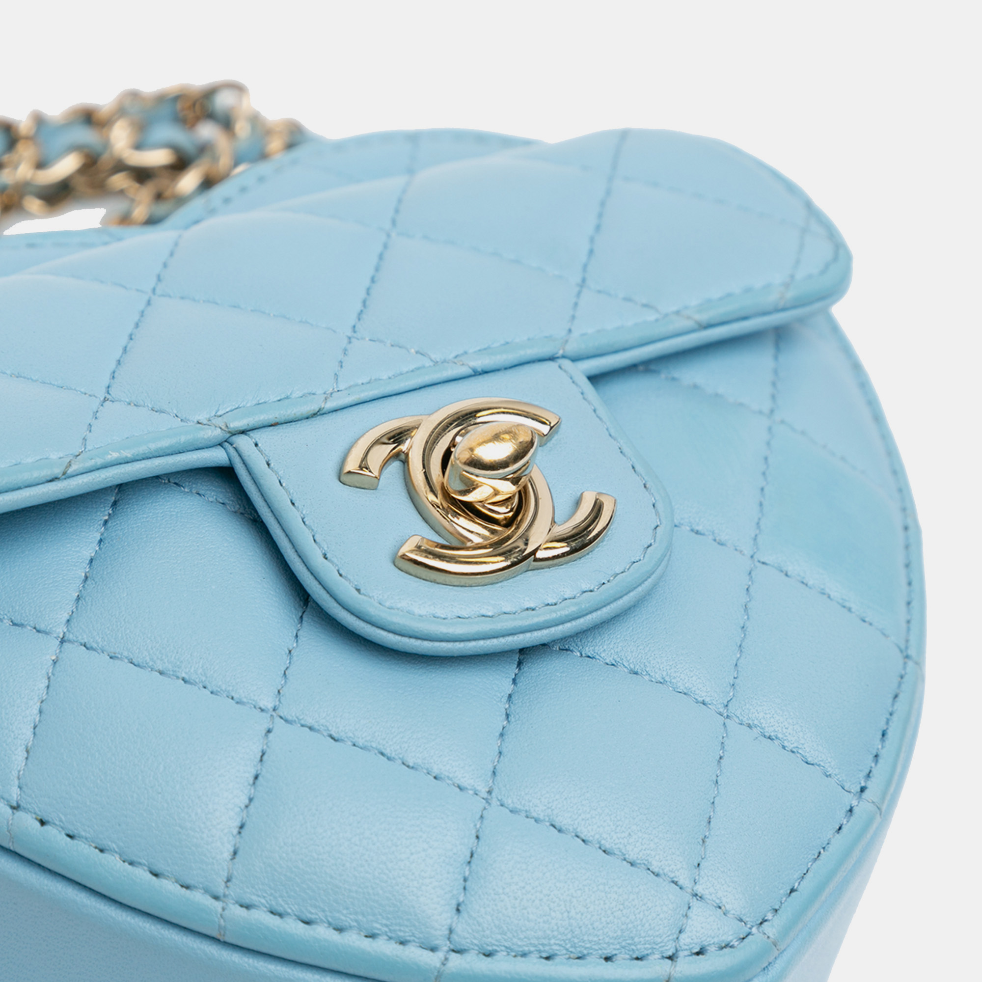 Chanel Blue Mini Lambskin CC in Love Heart Crossbody Bag 