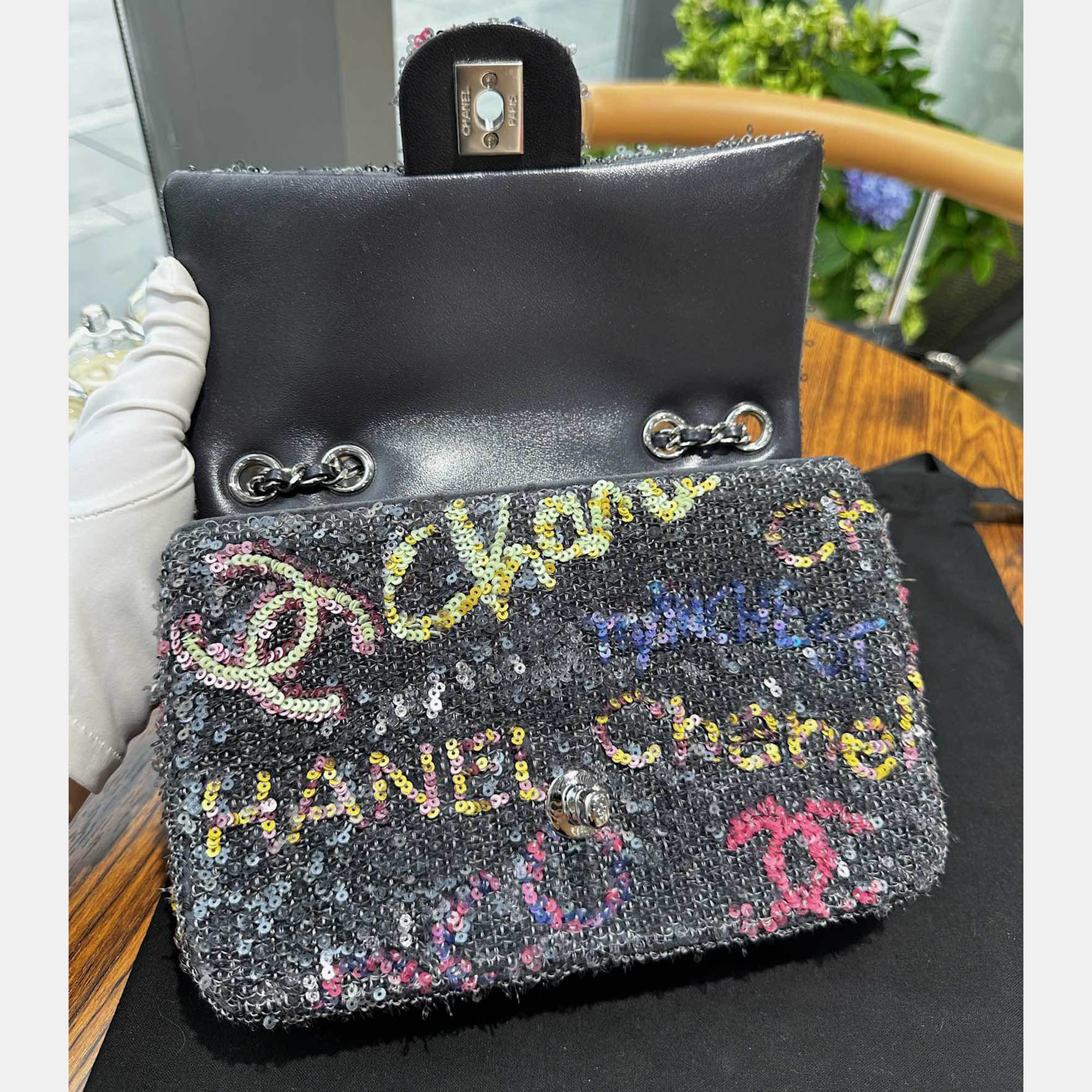 Chanel Multicolor Printed Sequin Mini Bag 