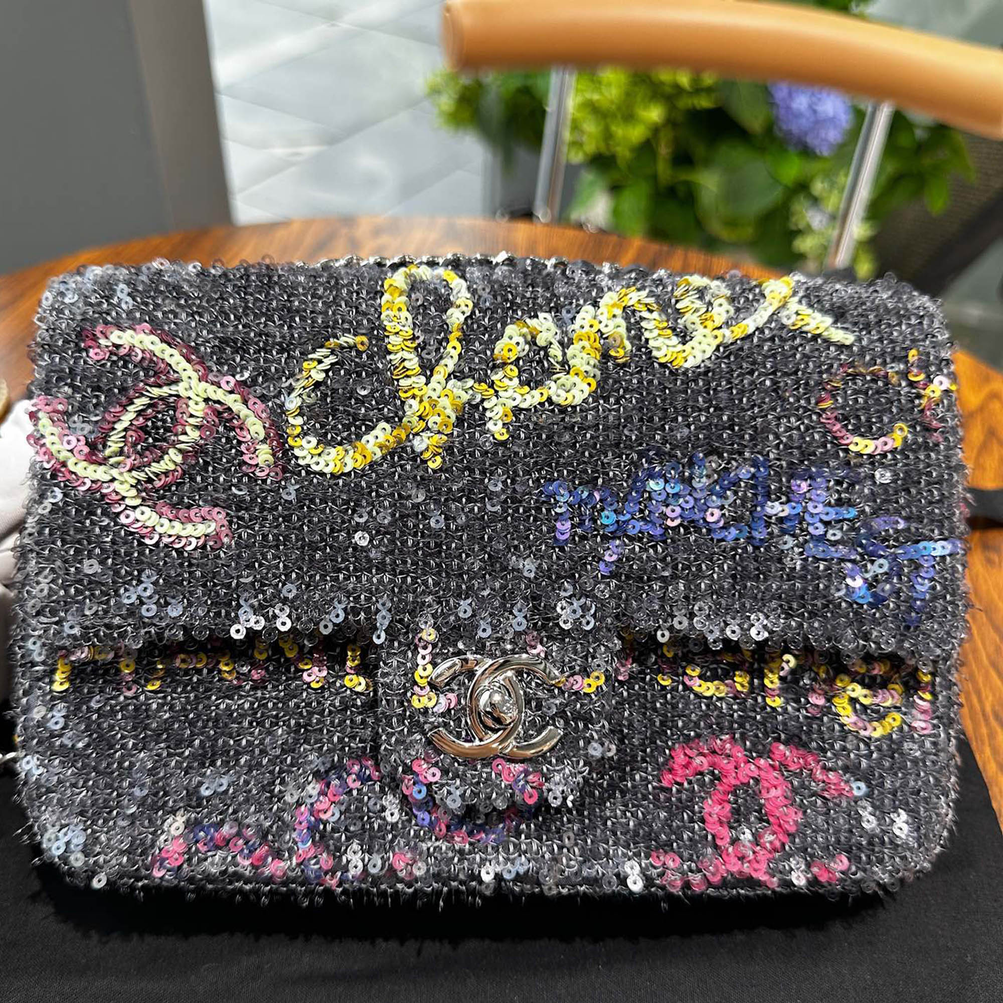 Chanel Multicolor Printed Sequin Mini Bag 