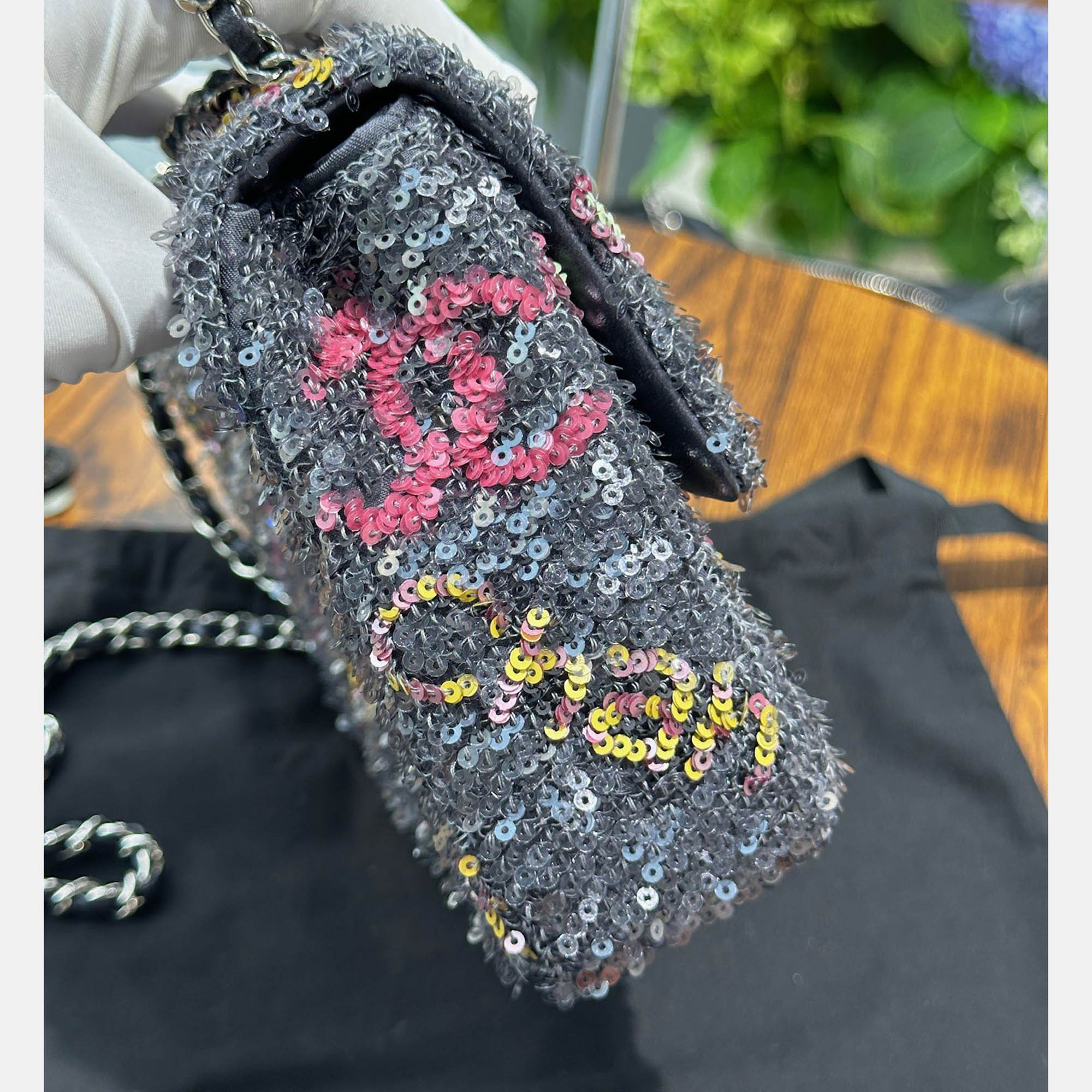 Chanel Multicolor Printed Sequin Mini Bag 