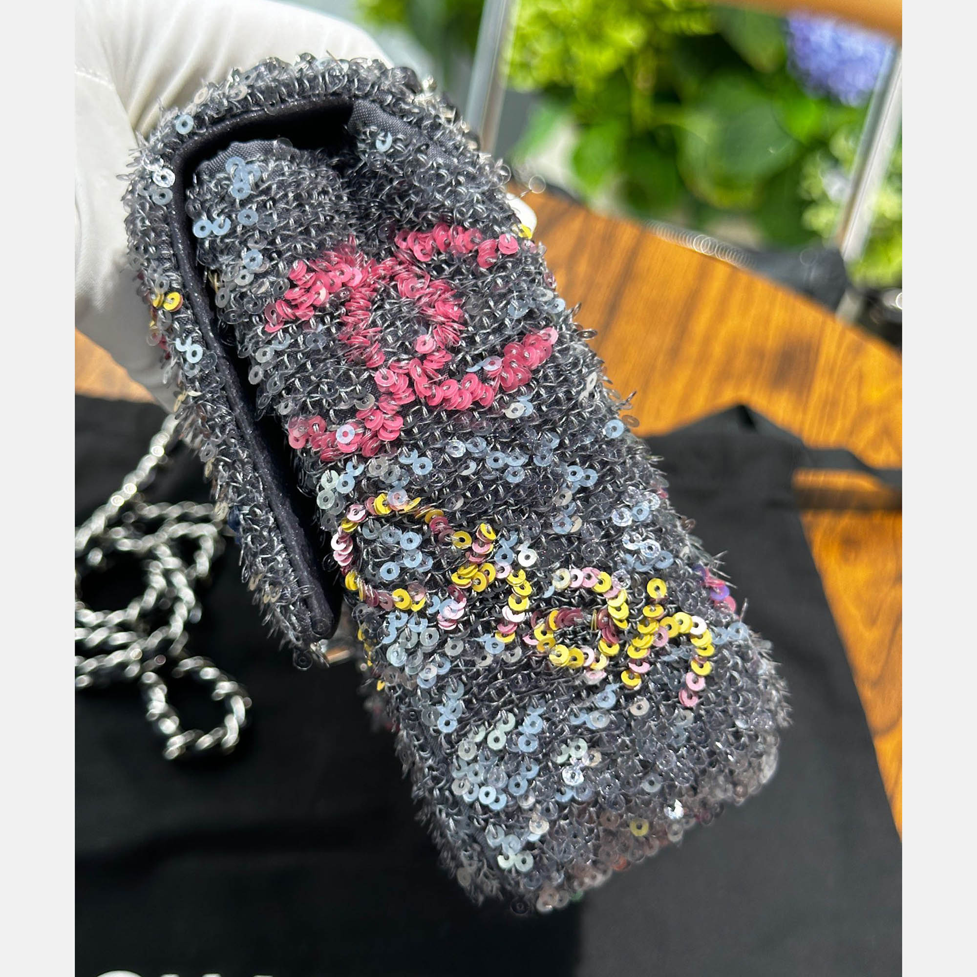Chanel Multicolor Printed Sequin Mini Bag 