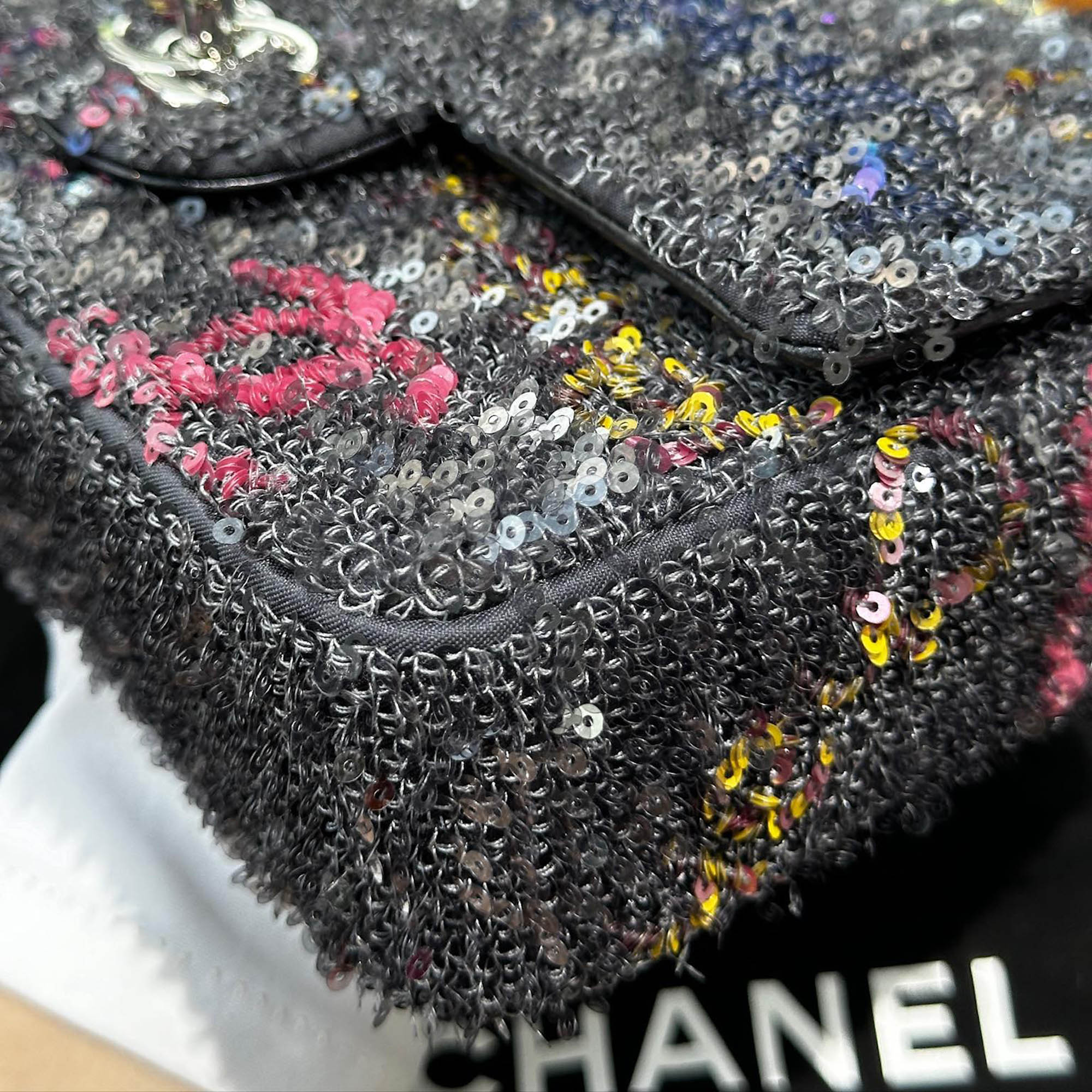 Chanel Multicolor Printed Sequin Mini Bag 