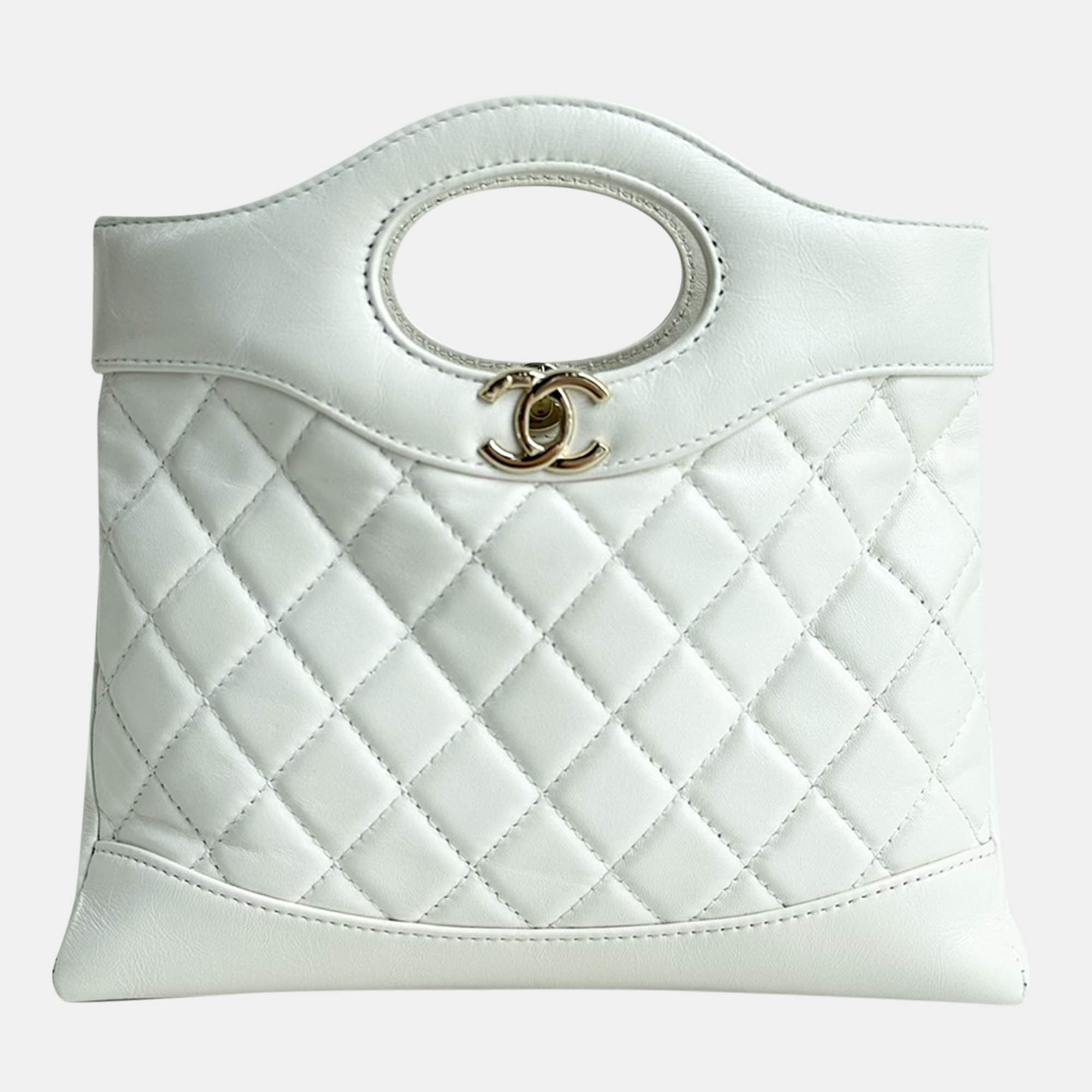 

Chanel white leather mini 31 bag