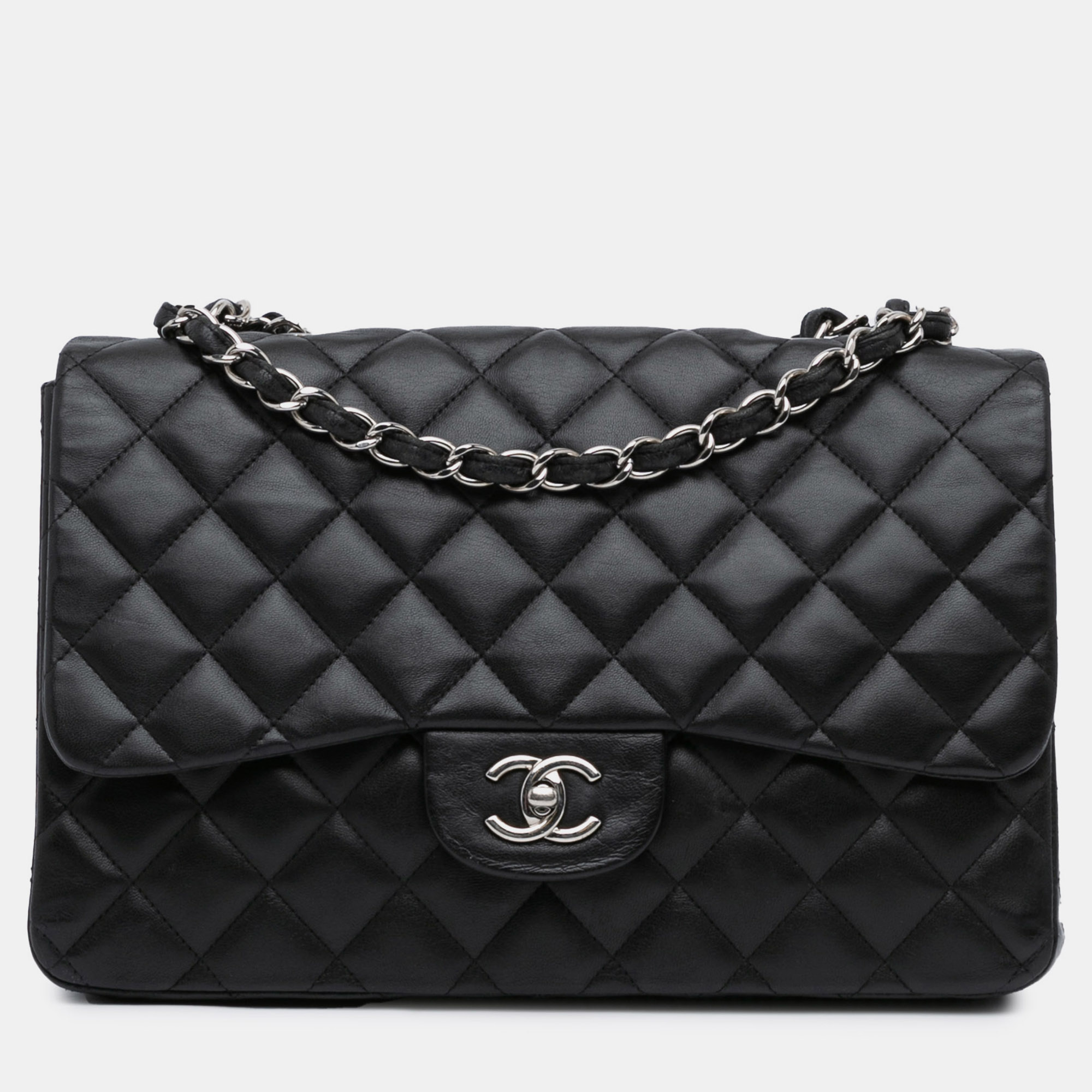 

Chanel Black Jumbo Classic Lambskin Single Flap