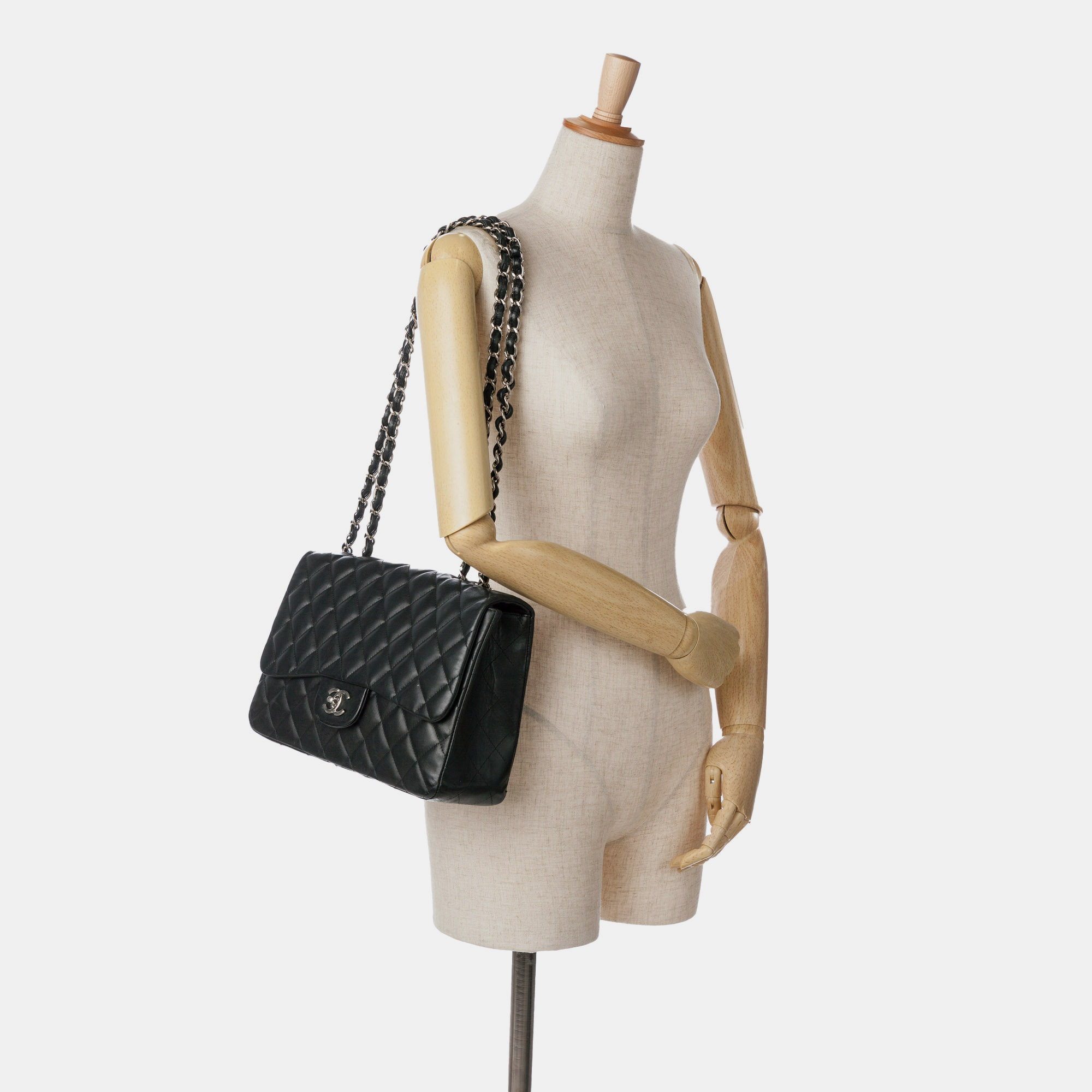 Chanel Black Jumbo Classic Lambskin Single Flap 