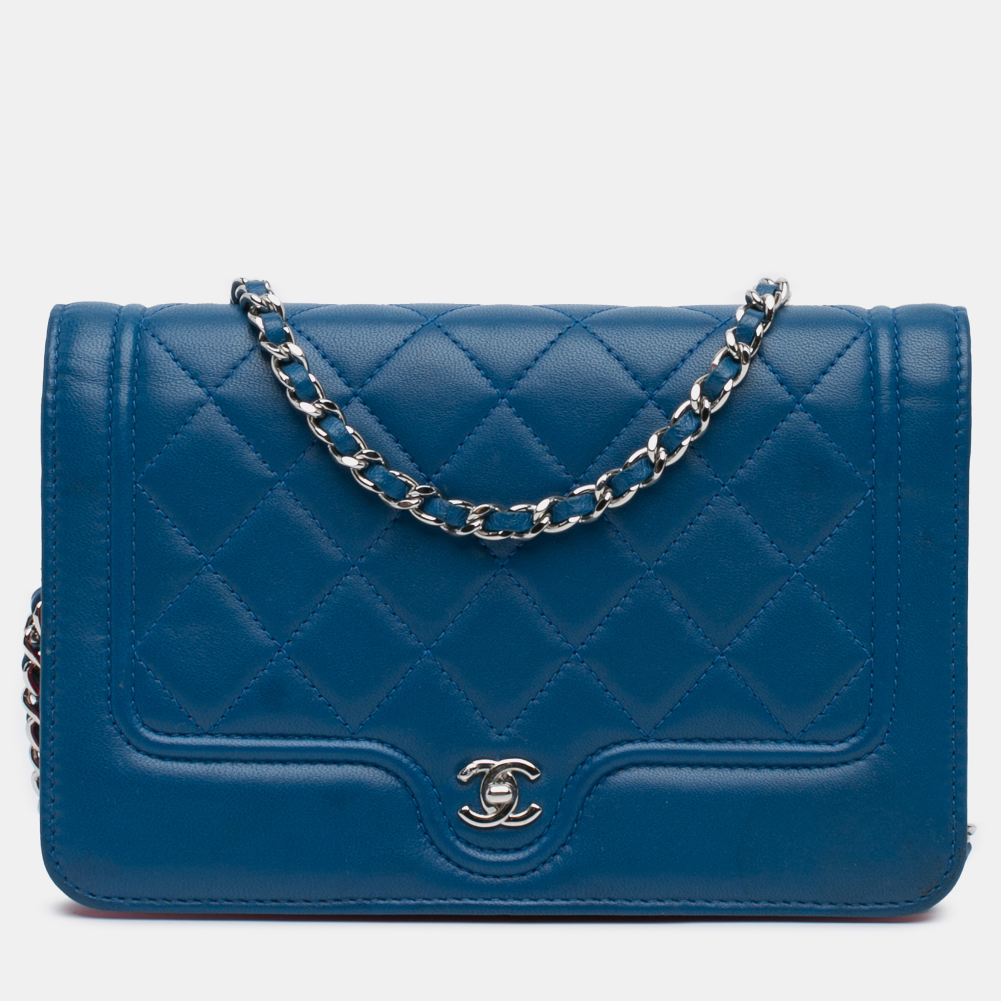 

Chanel Blue CC Quilted Lambskin Wallet On Chain