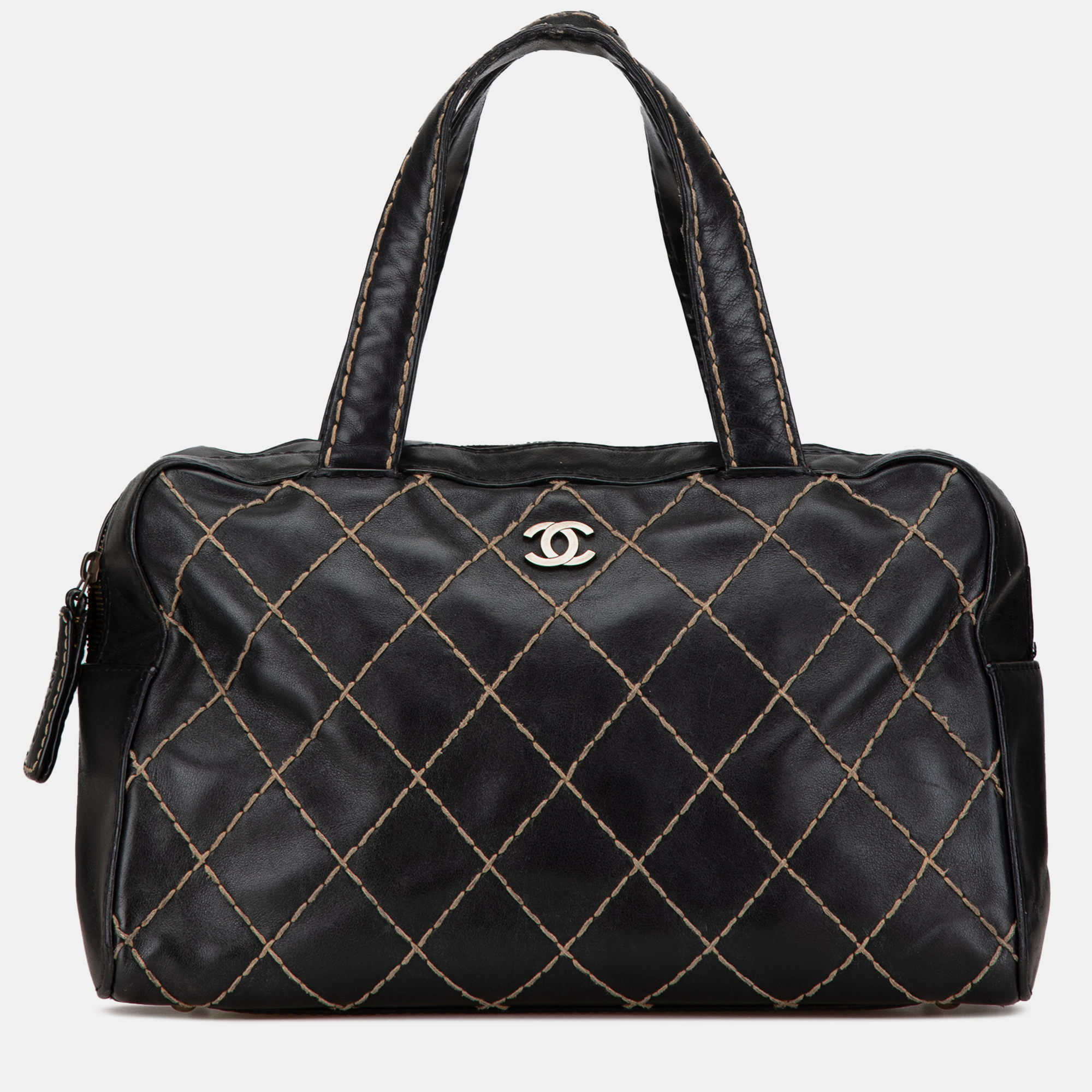 

Chanel Black CC Wild Stitch Lambskin Handbag