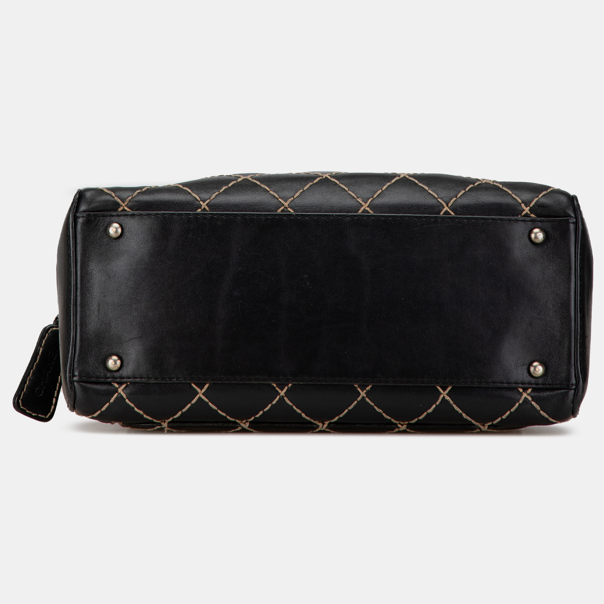 Chanel Black CC Wild Stitch Lambskin Handbag 