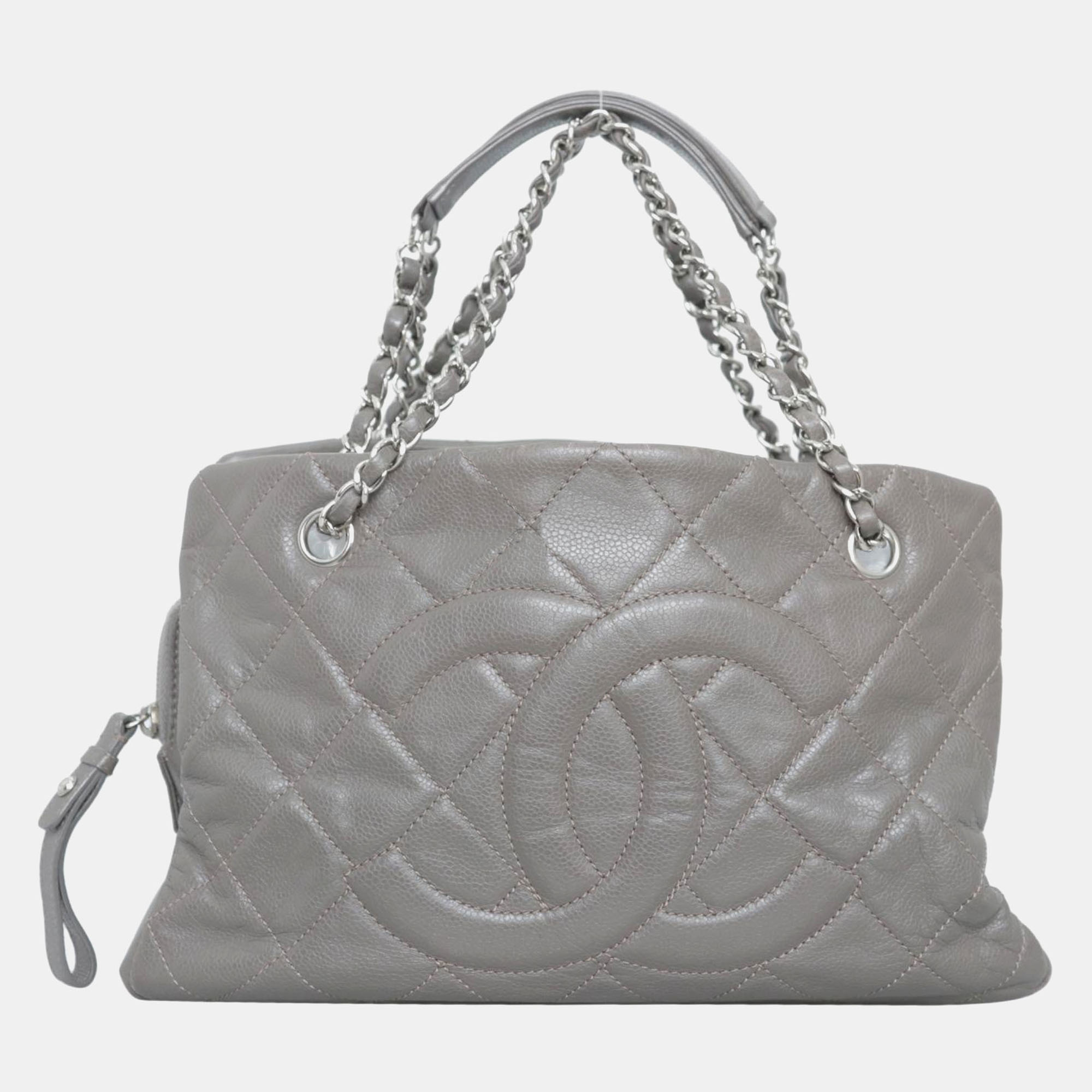 

Chanel Grey Caviar Leather Timeless Tote Bag