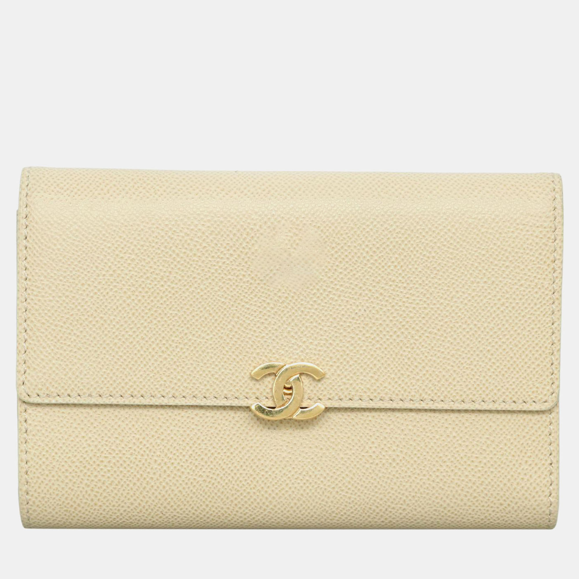 

Chanel Cc Flap Long Wallet, Beige