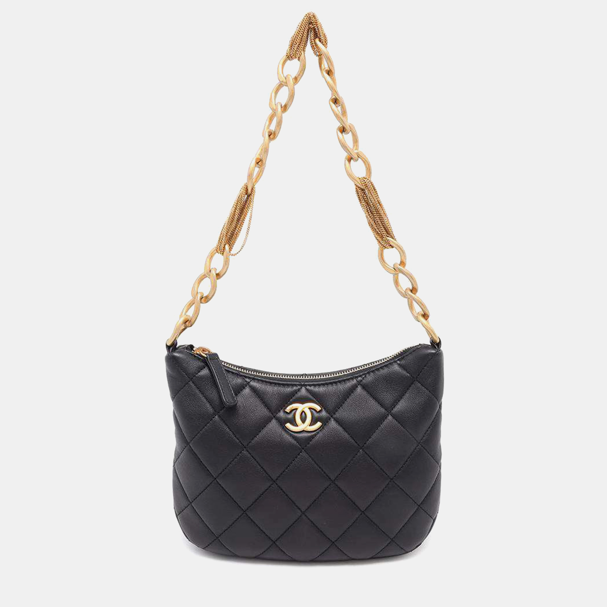 

Chanel Matelasse Hobo Shoulder Bag Black Lambskin