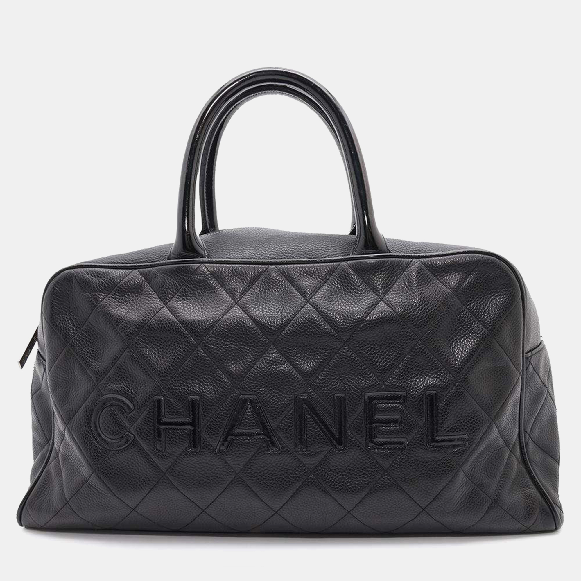 

Chanel Matelasse Bowling Bag Black Caviar Leather