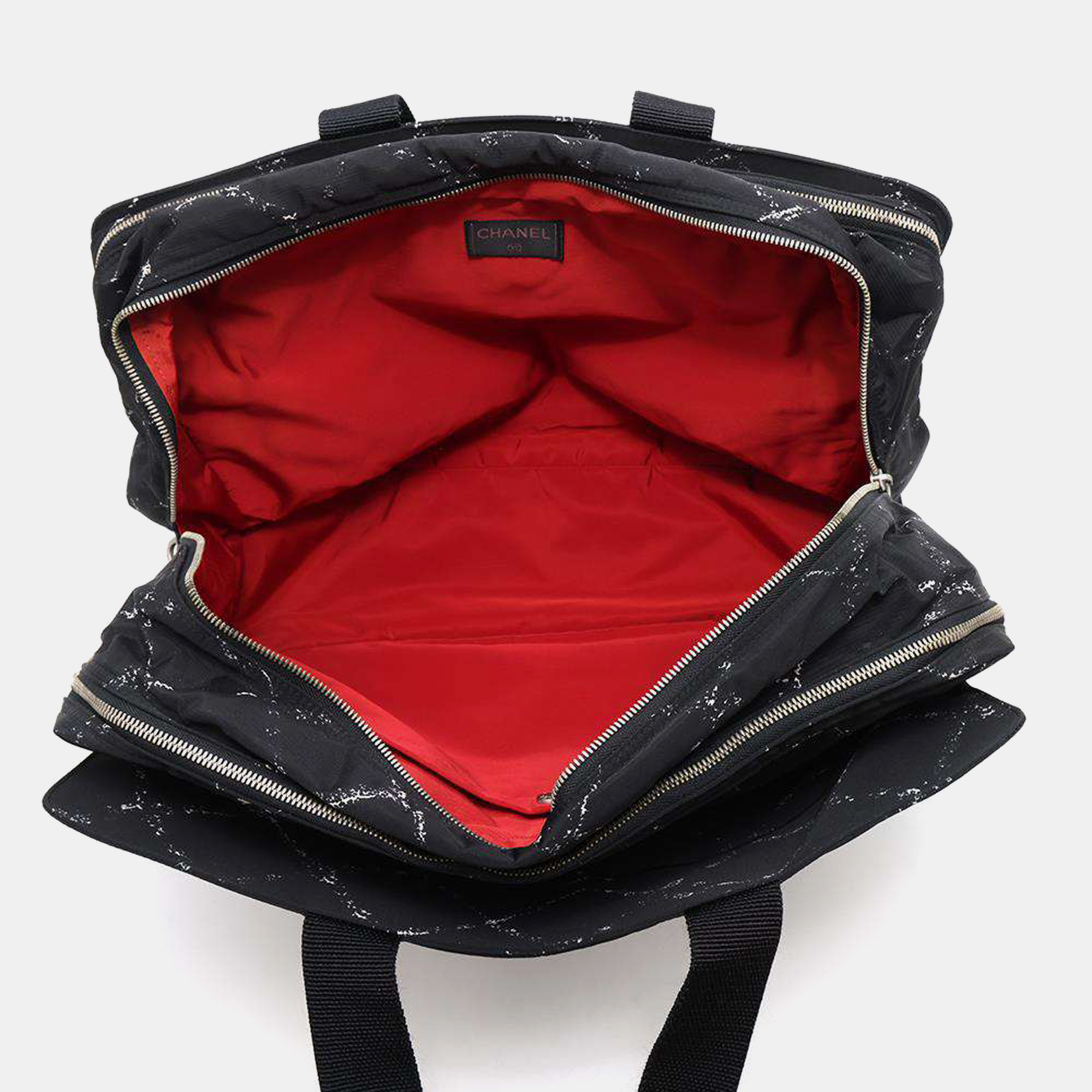 Chanel Black Nylon Travel Line Duffel Bag 