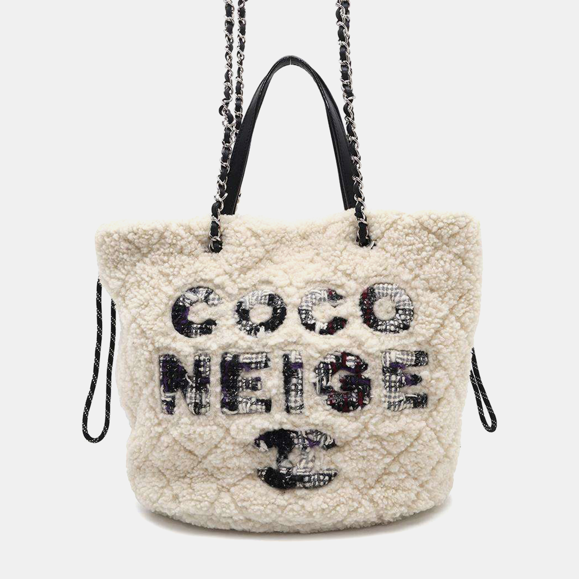 

Chanel Coco Neige Shoulder Bag Ivory Mouton Leather, Beige