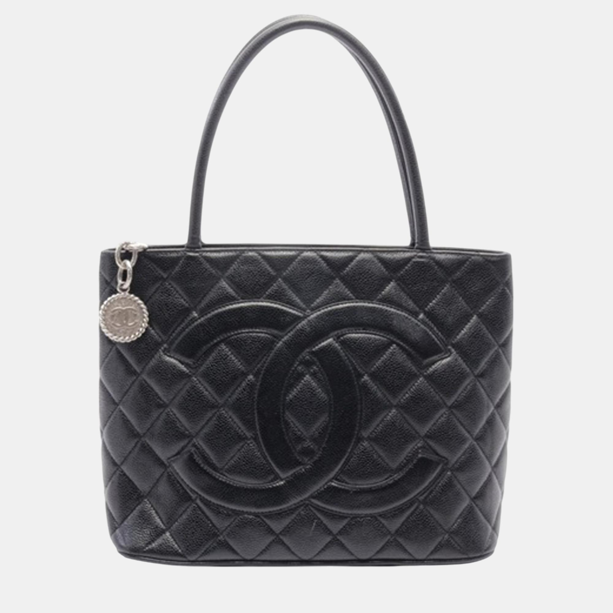 

Chanel Black Caviar Medallion Tote