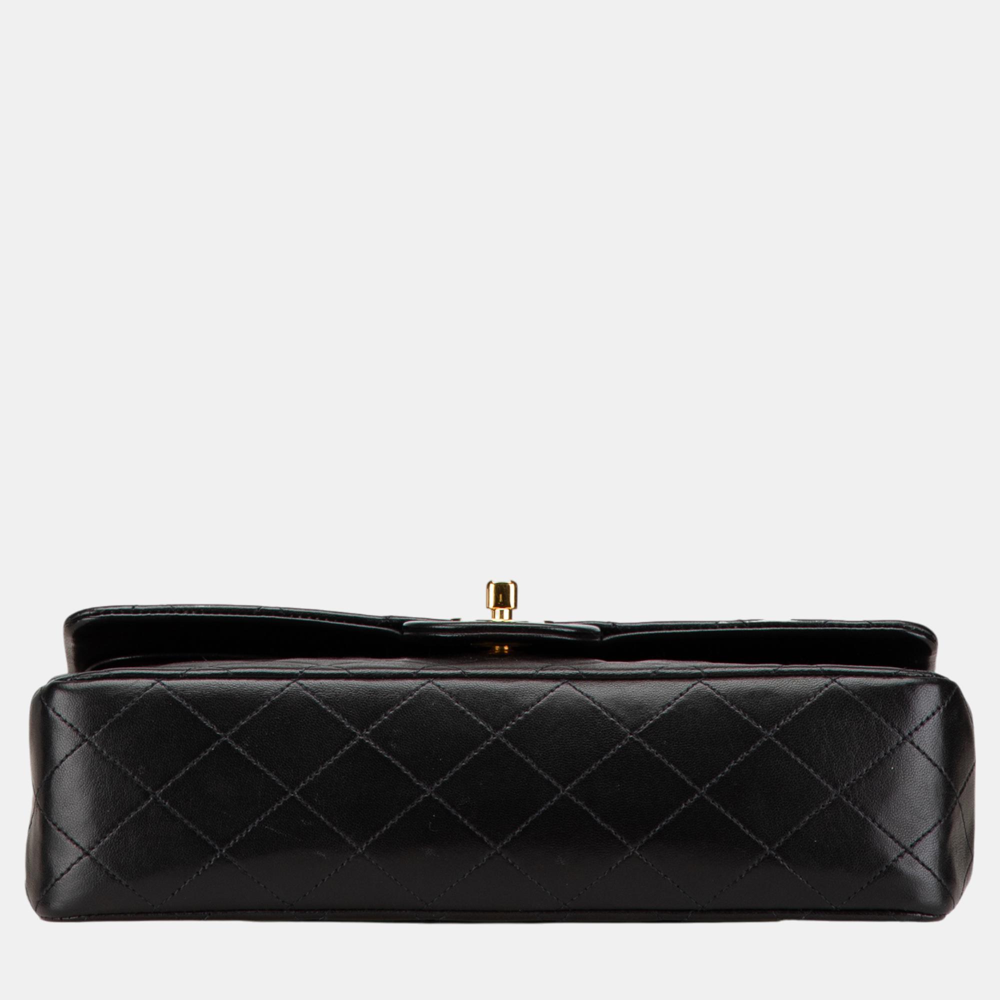 Chanel Black Medium Classic Lambskin Double Flap 