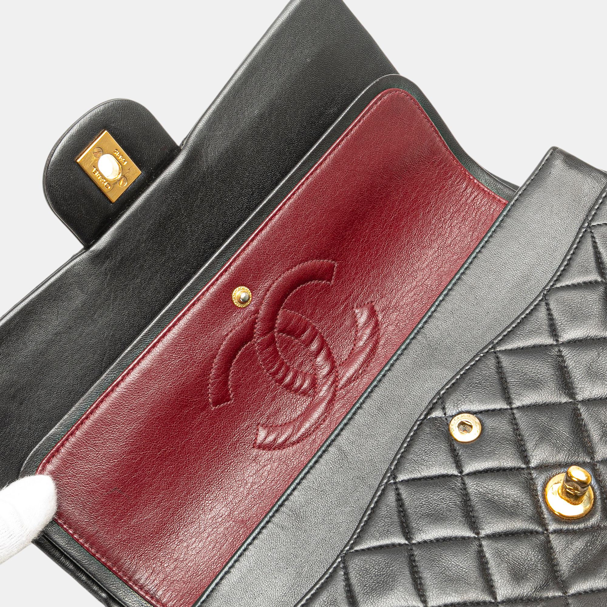 Chanel Black Medium Classic Lambskin Double Flap 