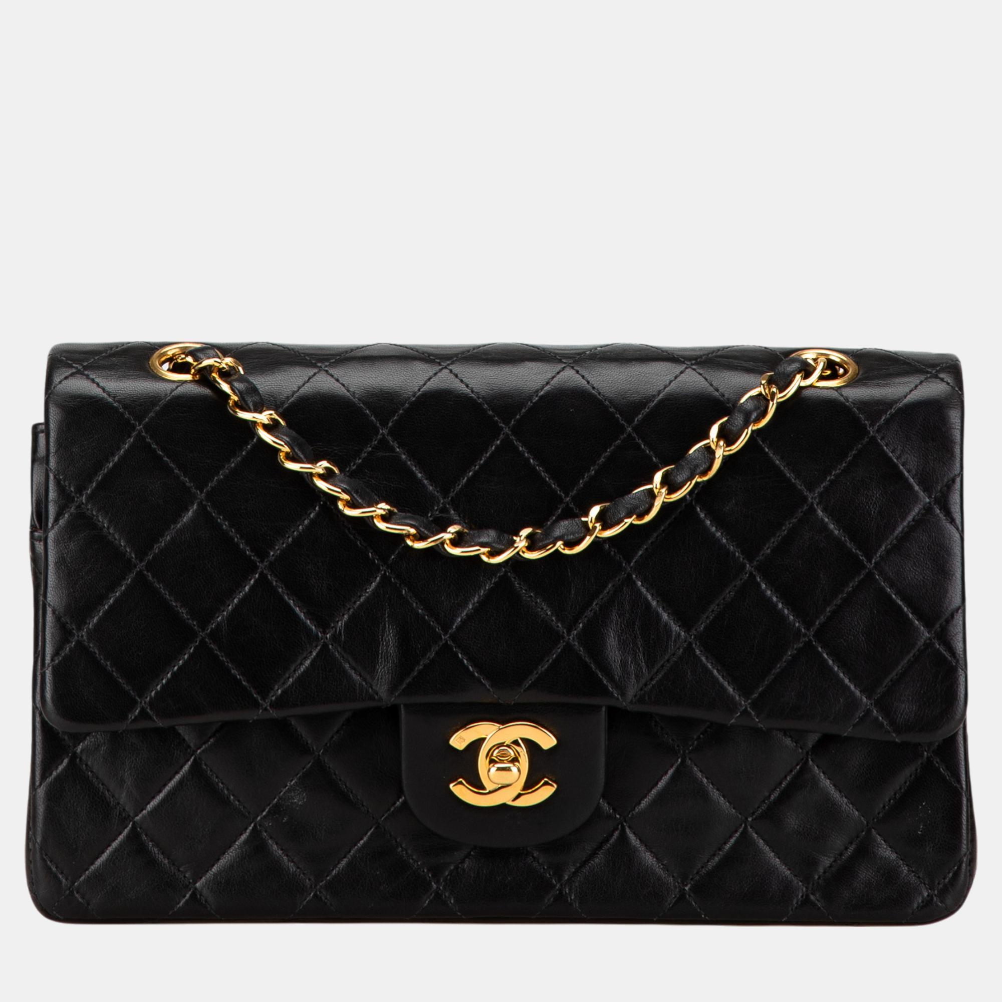 

Chanel Medium Classic Lambskin Double Flap, Black