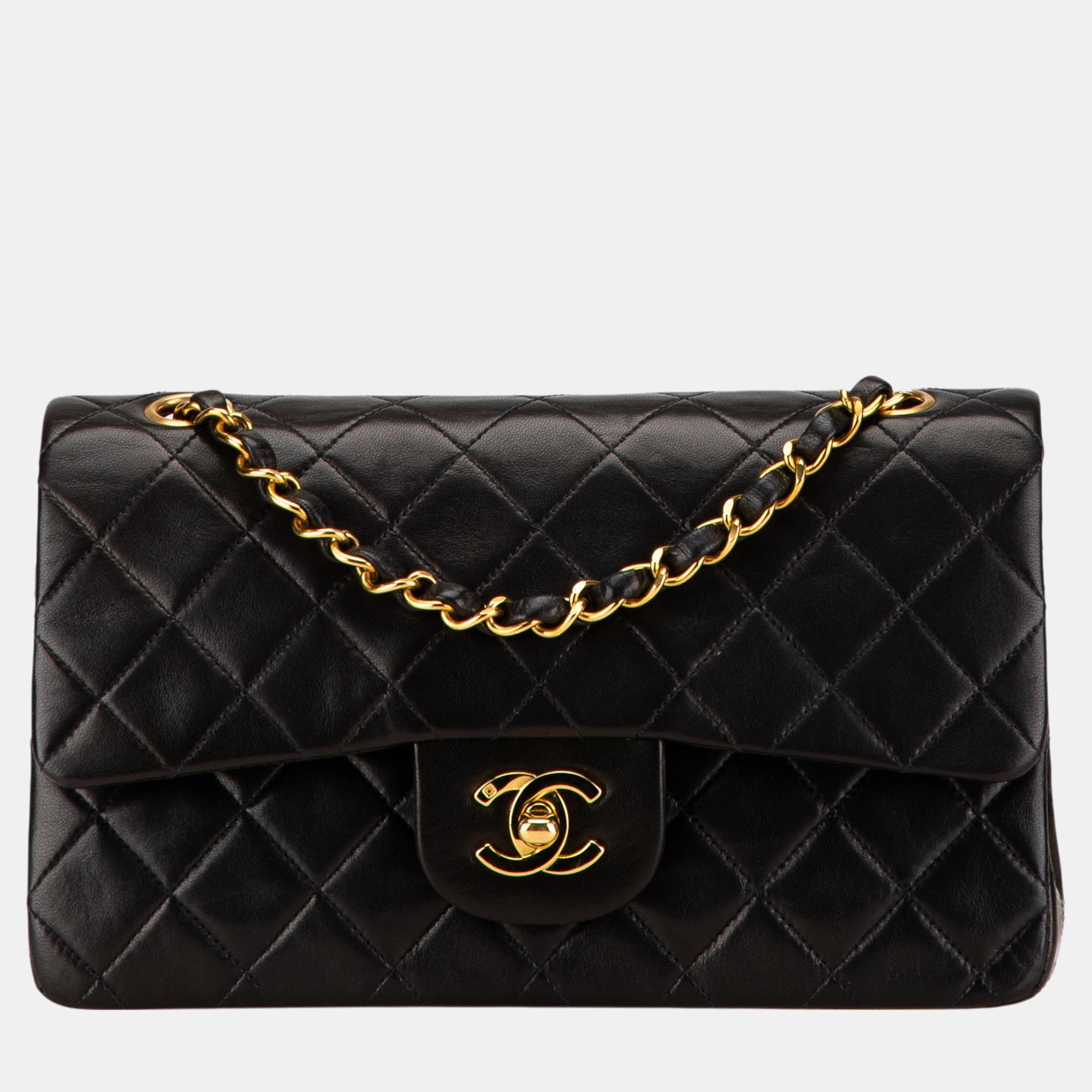 

Chanel Black Small Classic Lambskin Double Flap