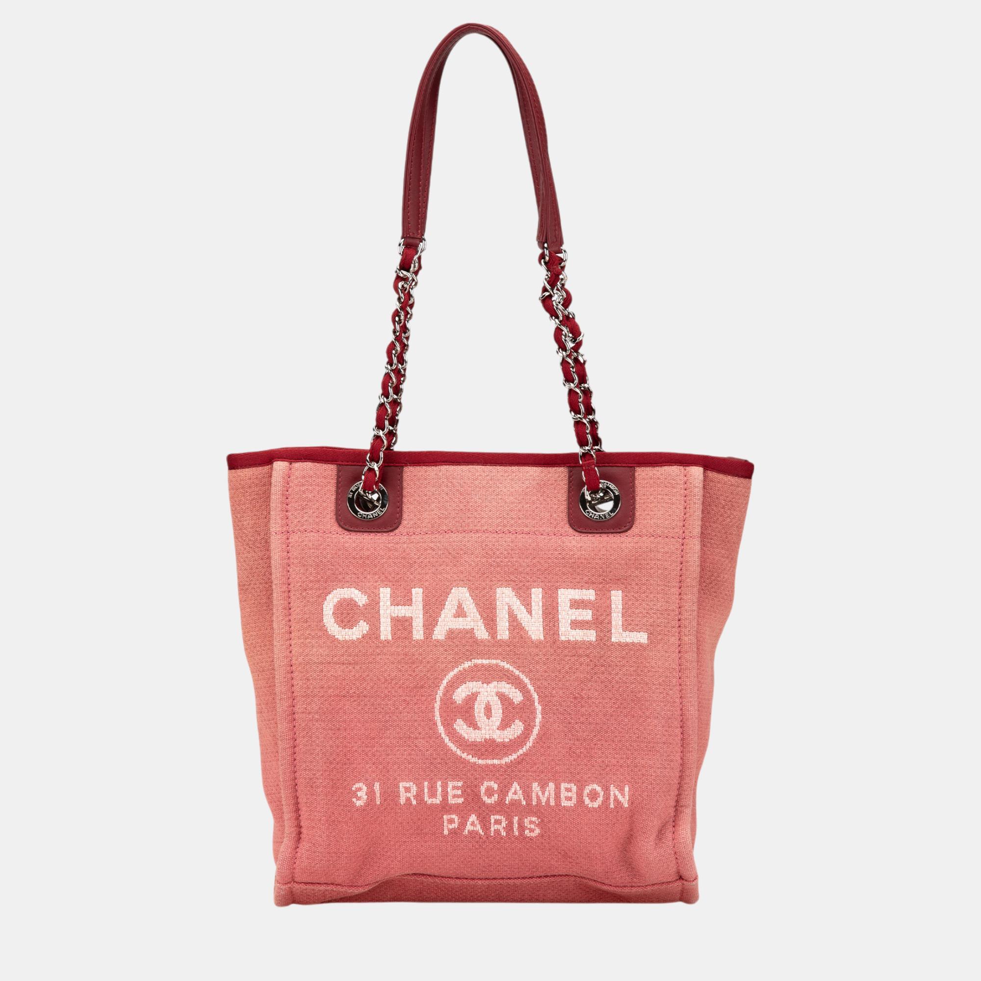 

Chanel Red Mini Canvas Deauville Tote