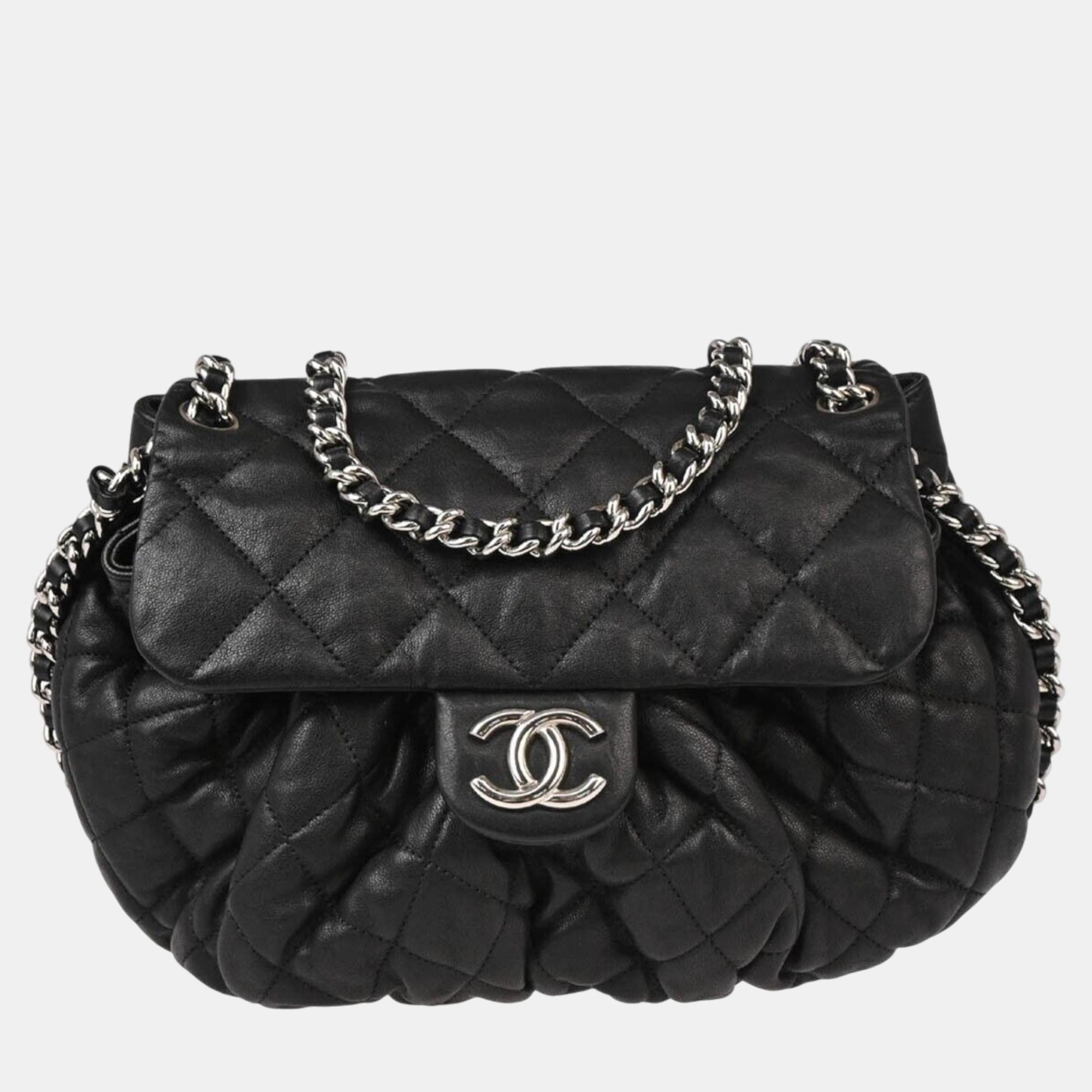 

Chanel Black Lambskin Around Chain Shoulder Bag