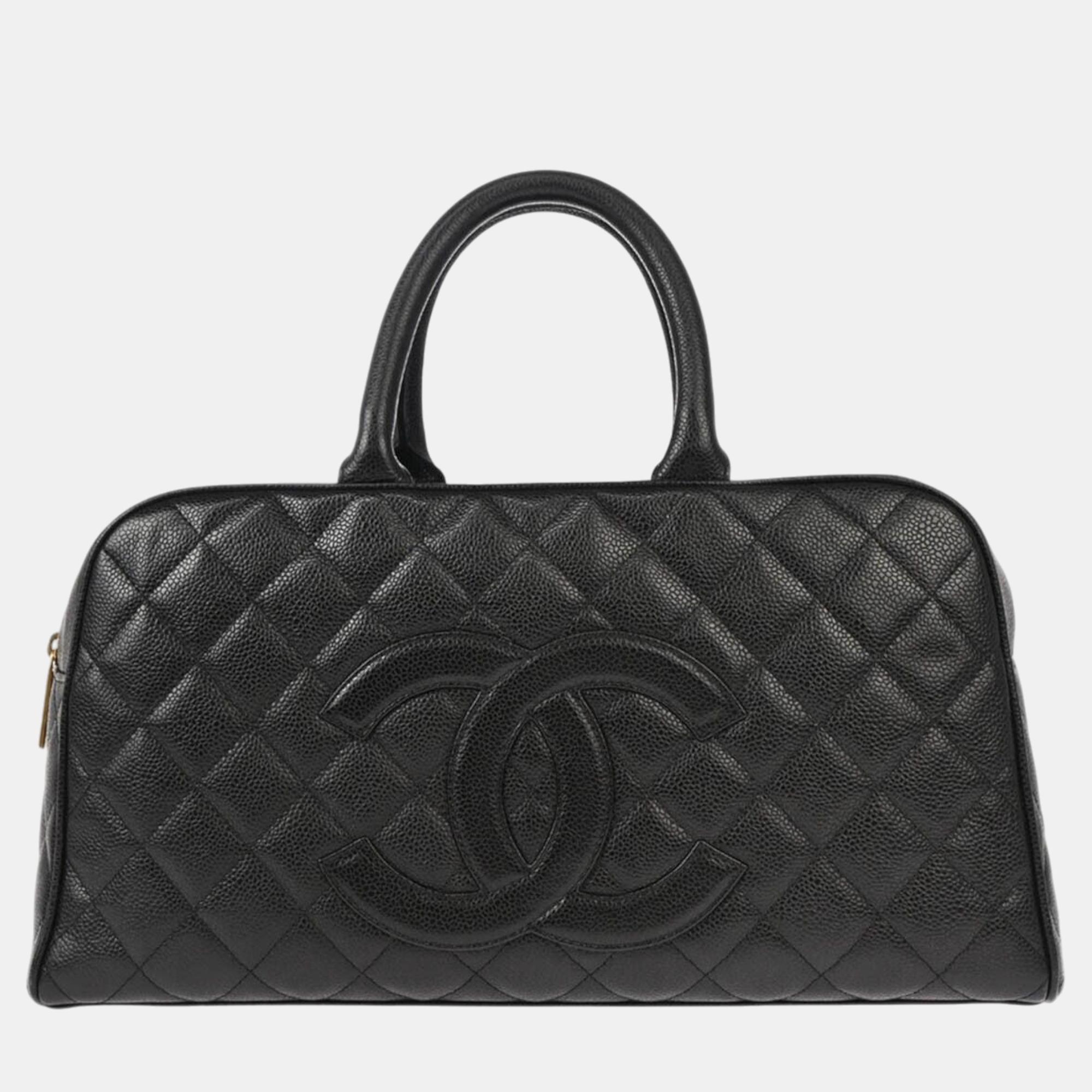 

Chanel Black Calfskin Bowling Bag 37