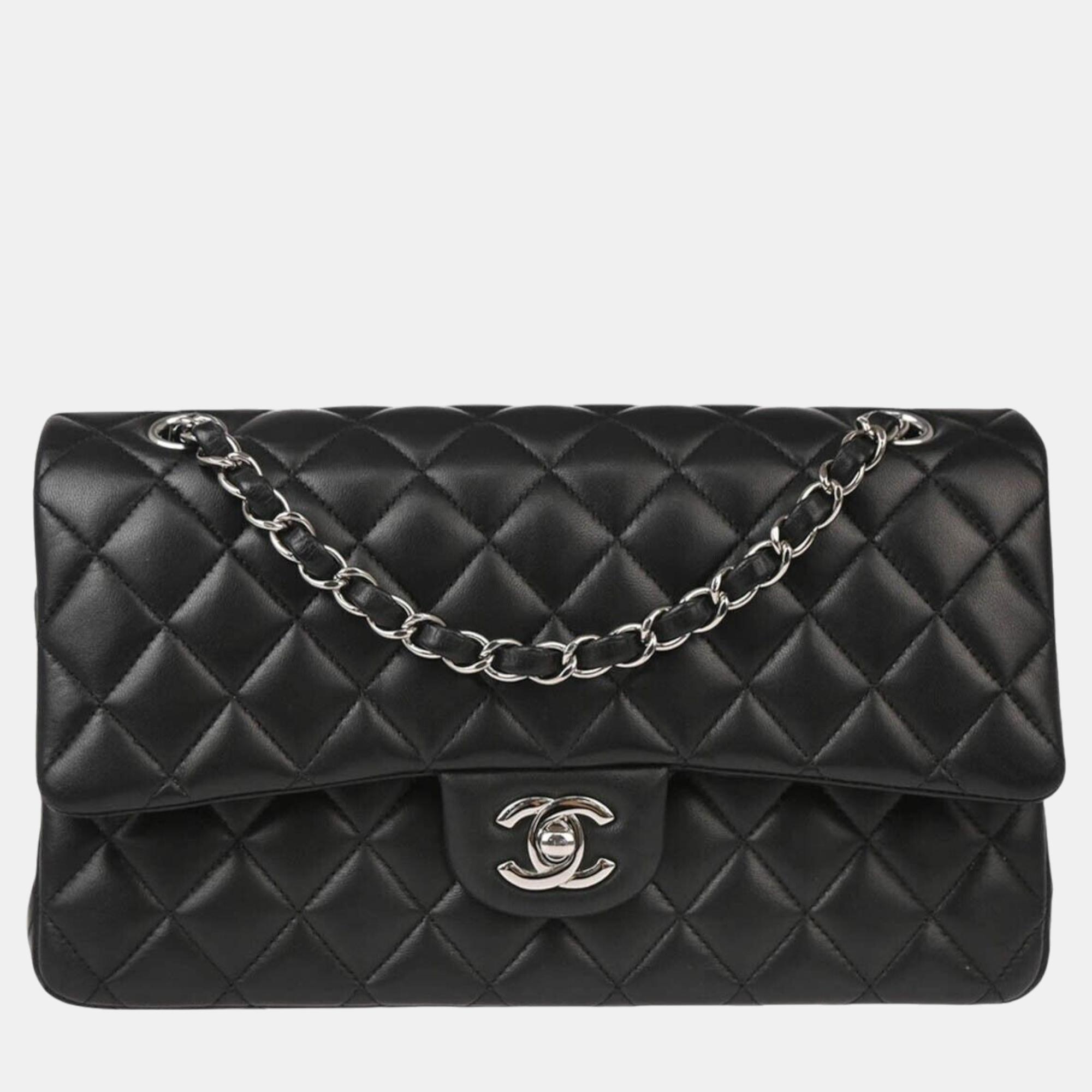 

Chanel Black Lambskin Medium Classic Double Flap Shoulder Bag