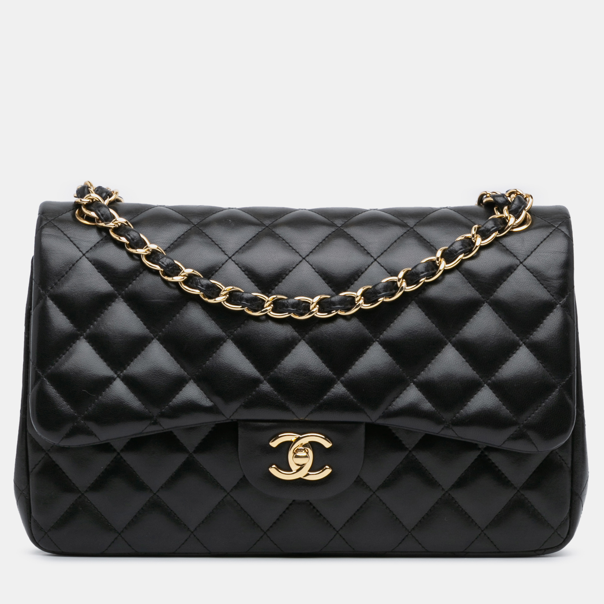 

Chanel Black Jumbo Classic Lambskin Double Flap