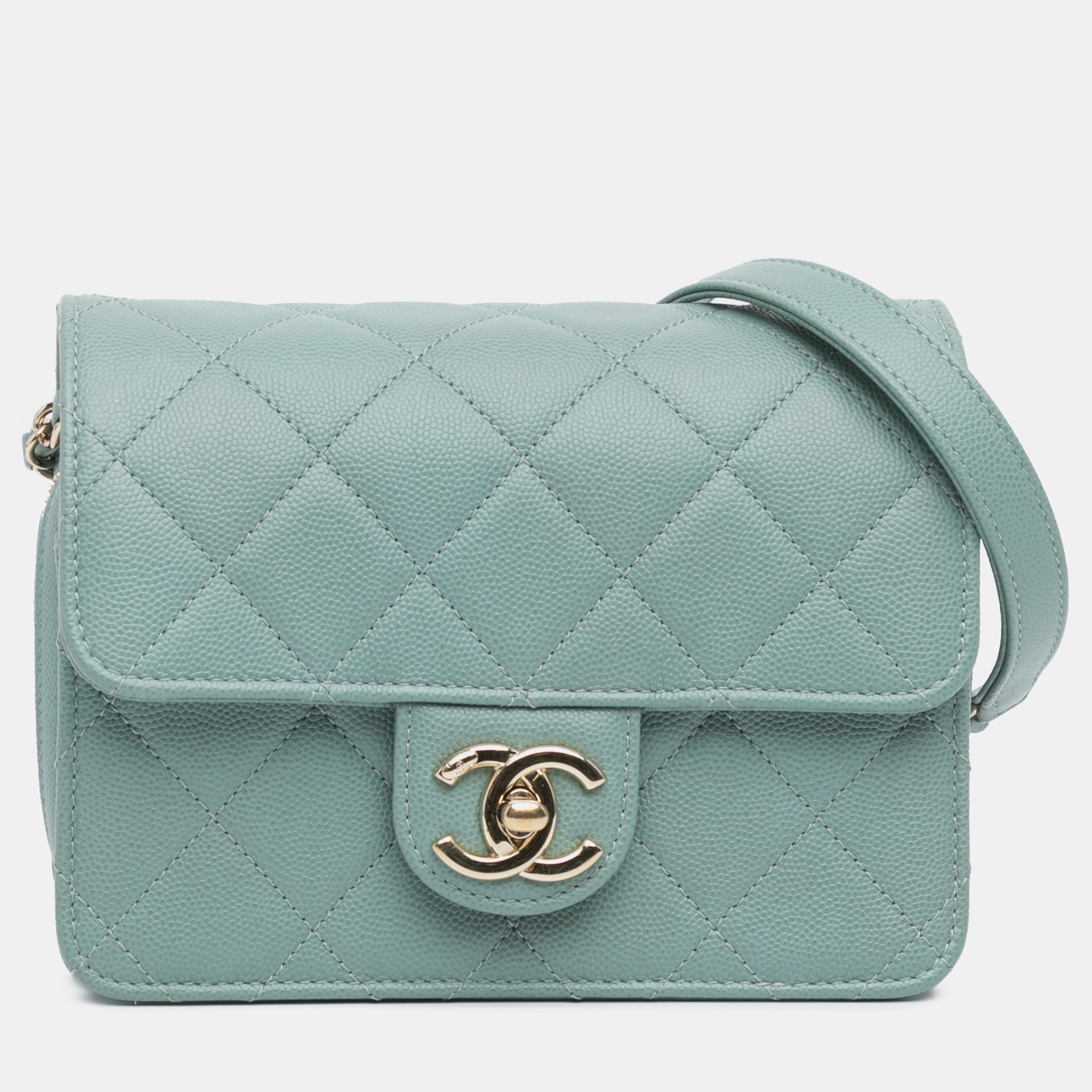 

Chanel Blue Caviar Mini Like a Wallet Flap Bag