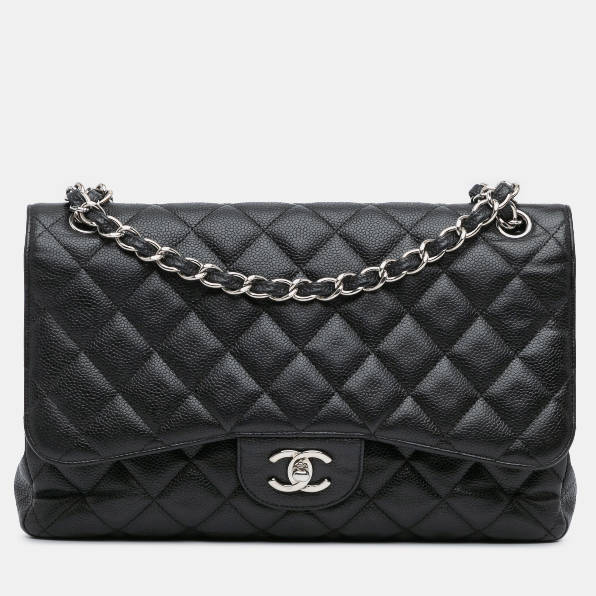 

Chanel Black Jumbo Classic Caviar Double Flap