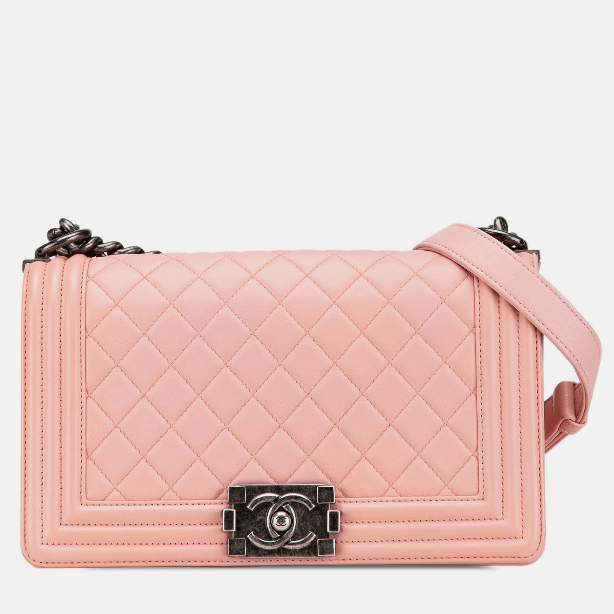 

Chanel Pink Medium Lambskin Boy Flap