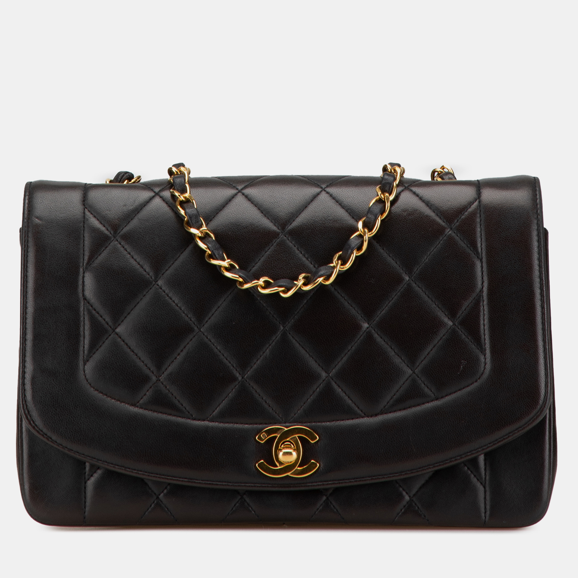 

Chanel Black Lambskin Medium Diana Flap Bag