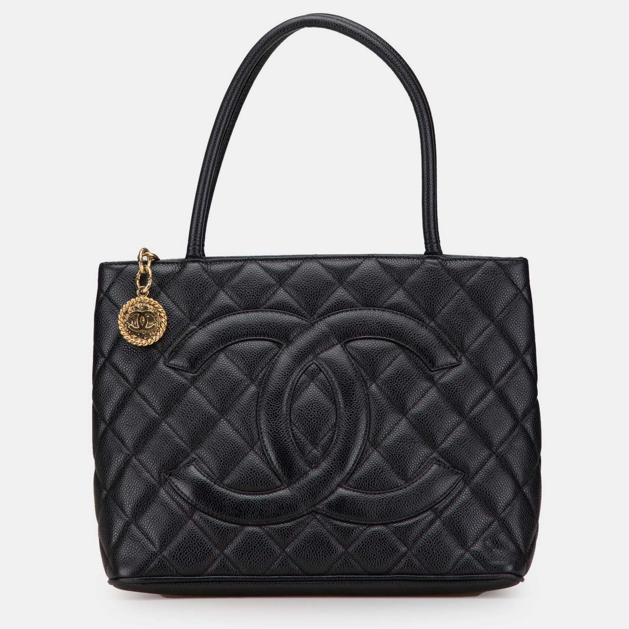 

Chanel Black Caviar Medallion Tote