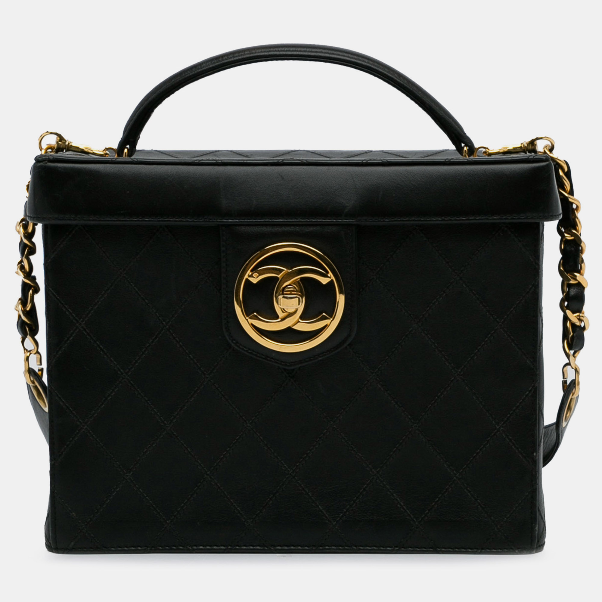 

Chanel Black Matelasse Lambskin Vanity Bag