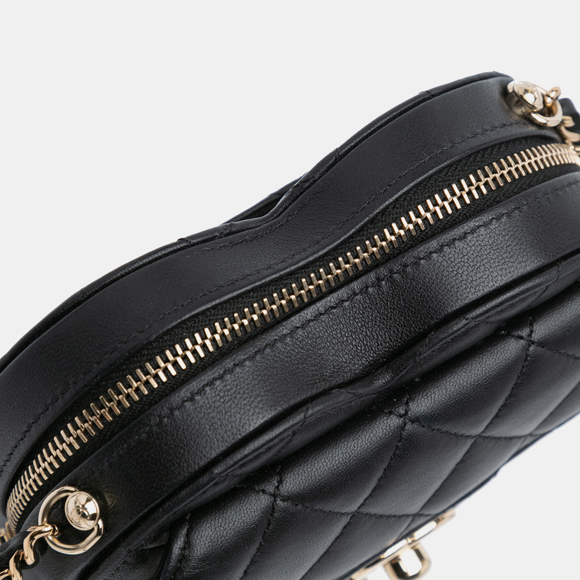 Chanel Black Mini Lambskin CC in Love Heart Crossbody 