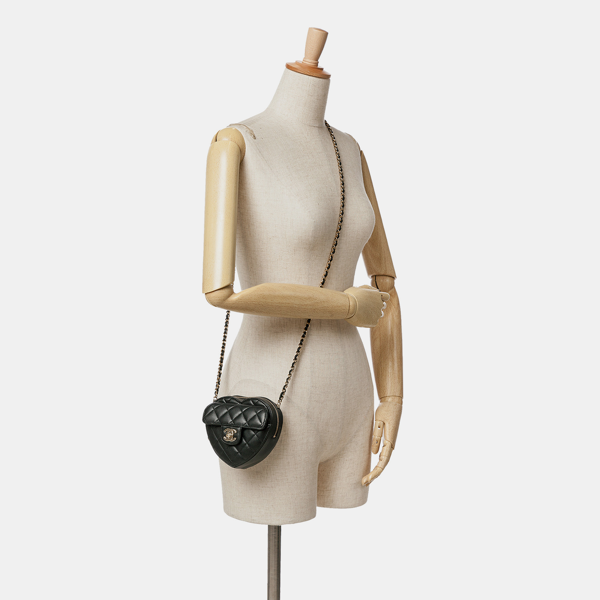 Chanel Black Mini Lambskin CC in Love Heart Crossbody 