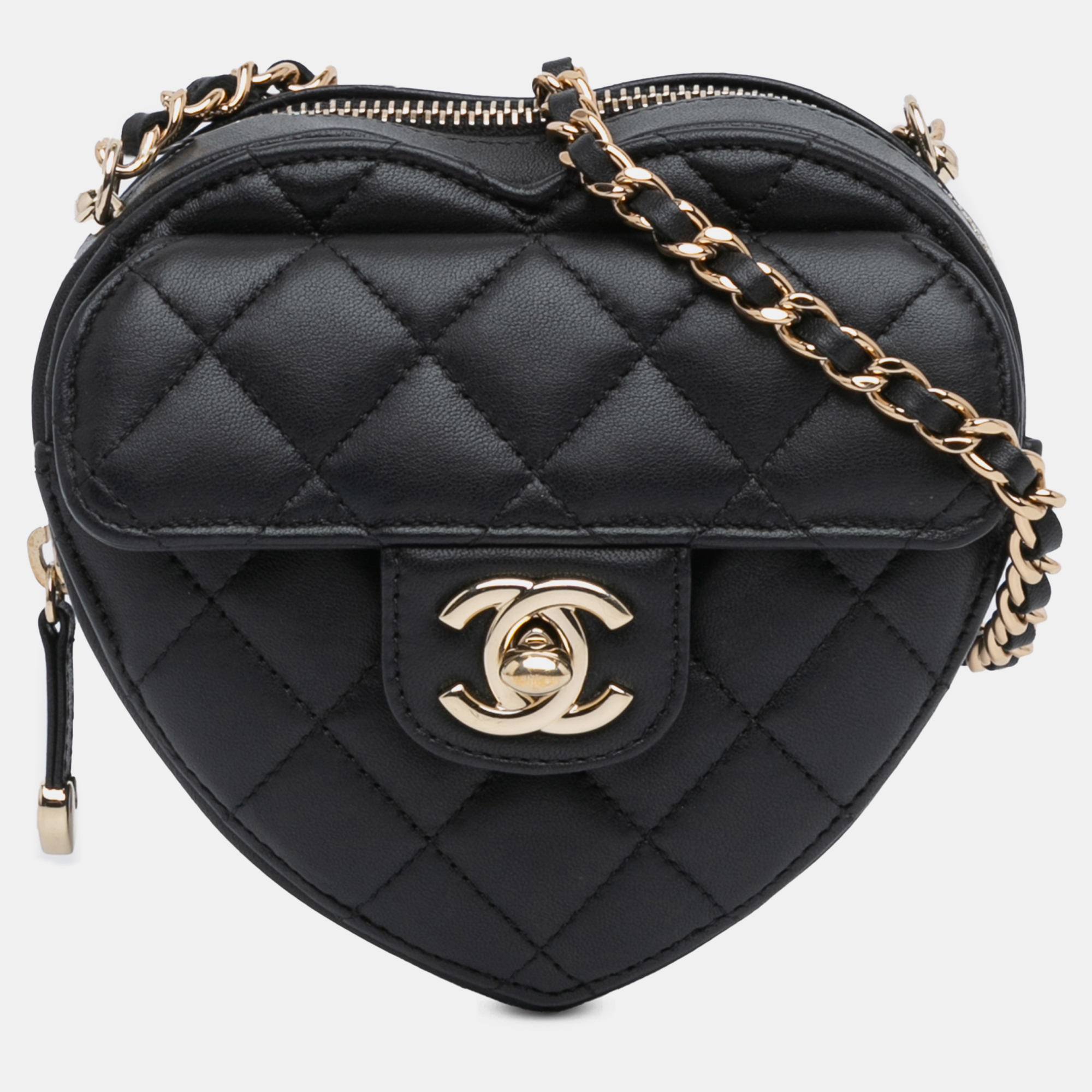 

Chanel Black Mini Lambskin CC in Love Heart Crossbody