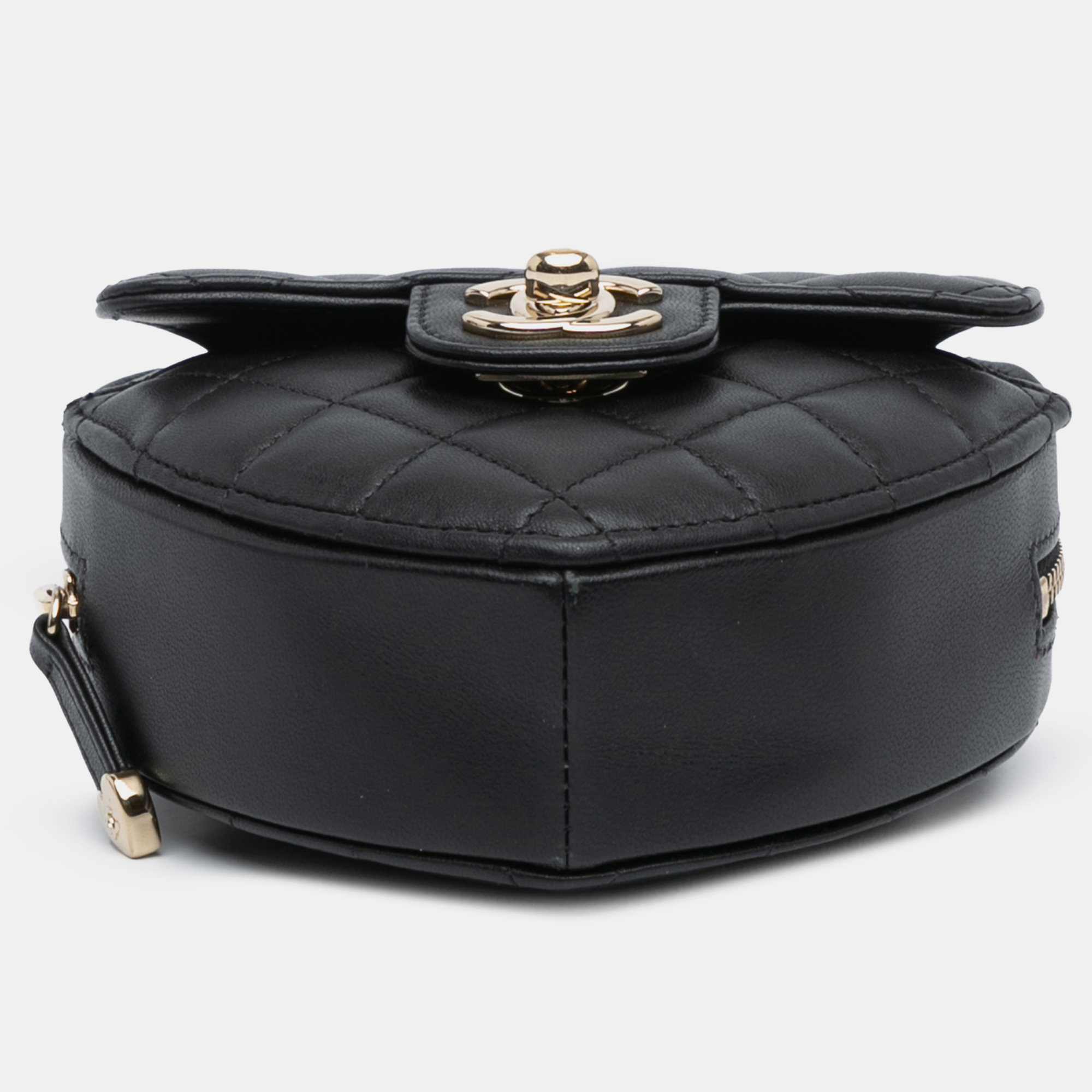 Chanel Black Mini Lambskin CC in Love Heart Crossbody 