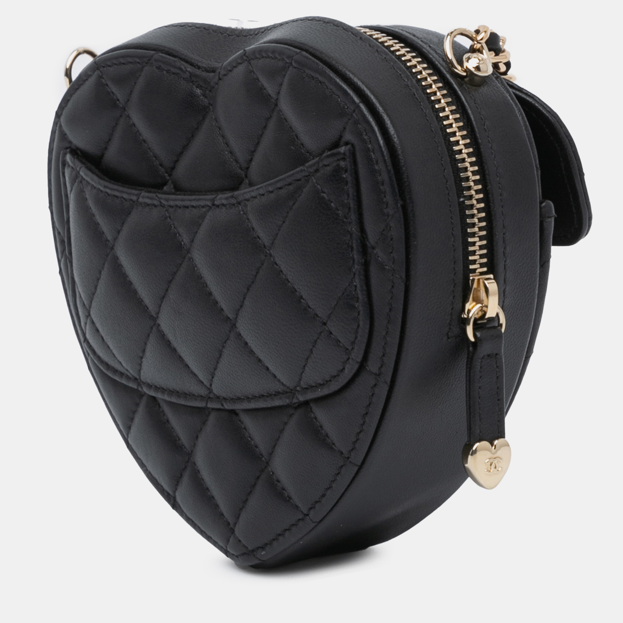 Chanel Black Mini Lambskin CC in Love Heart Crossbody 