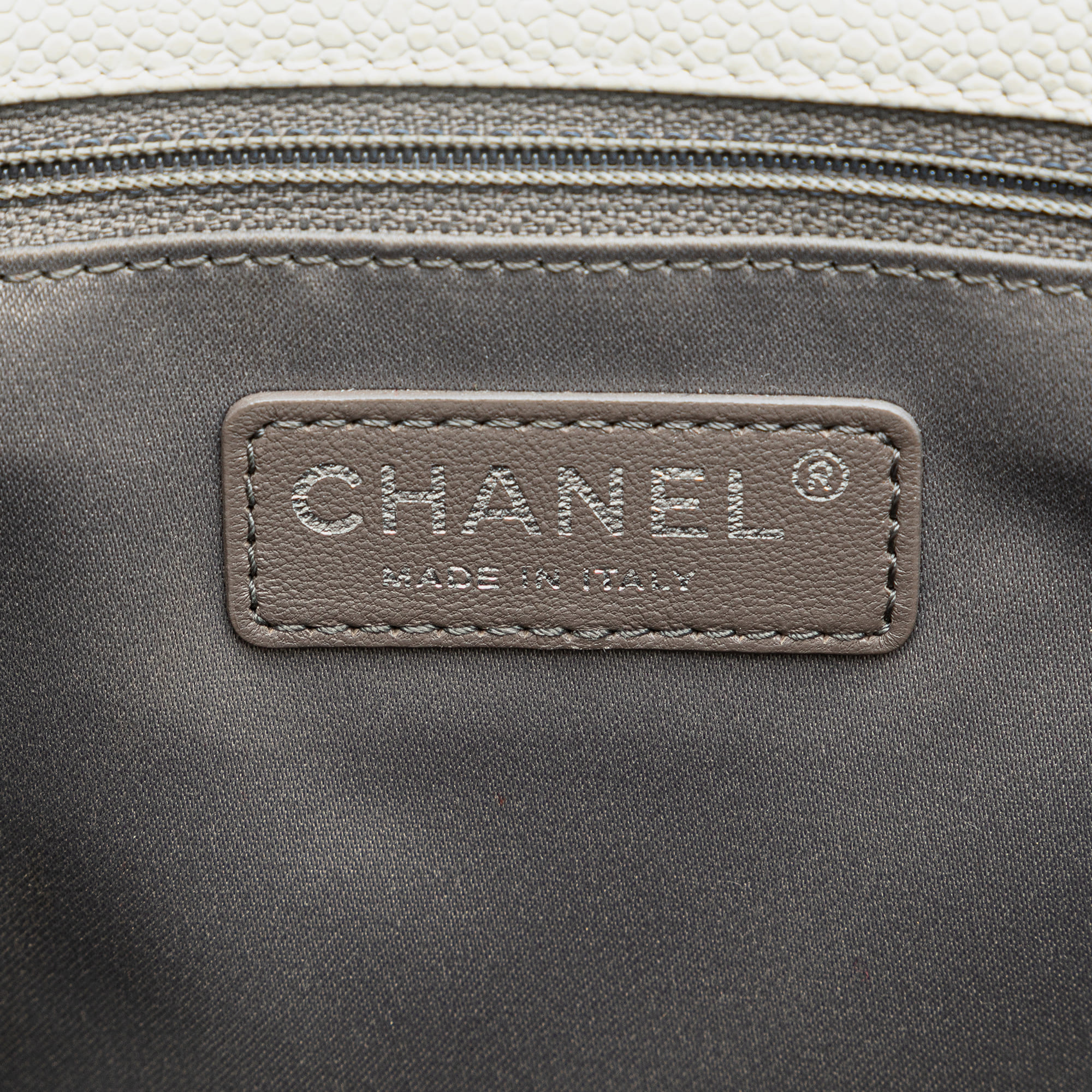 Chanel White Caviar Grand Shopping Tote 
