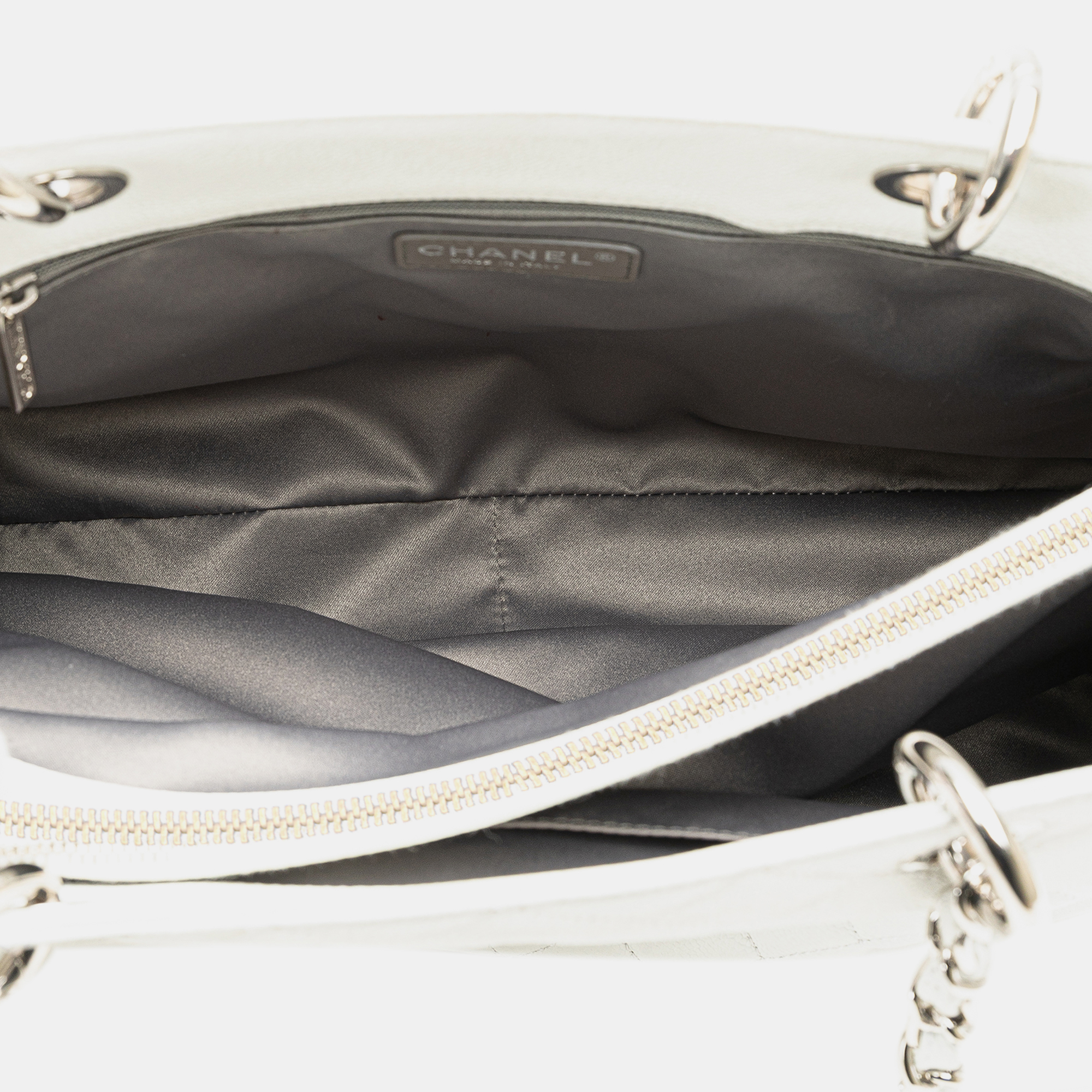 Chanel White Caviar Grand Shopping Tote 