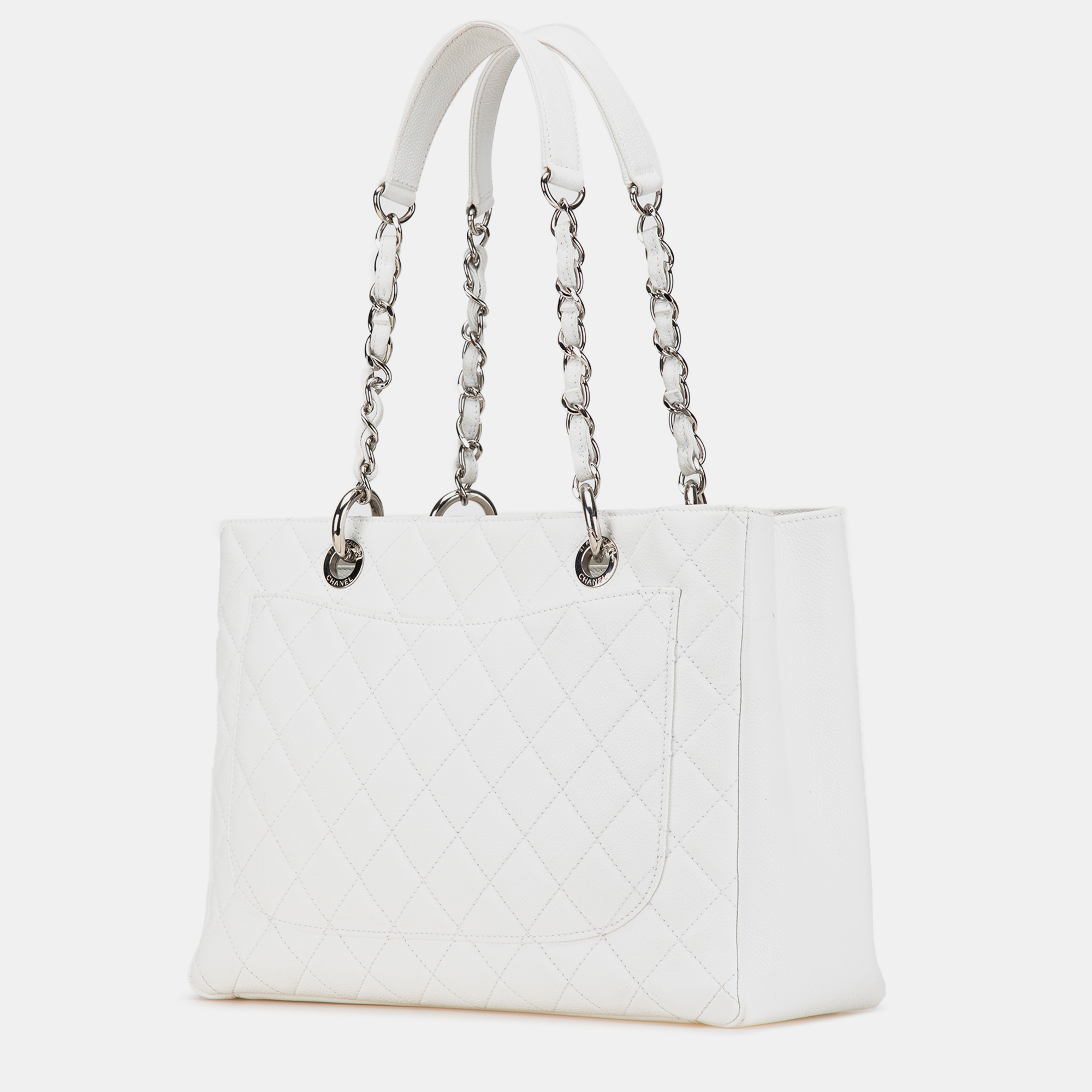 Chanel White Caviar Grand Shopping Tote 