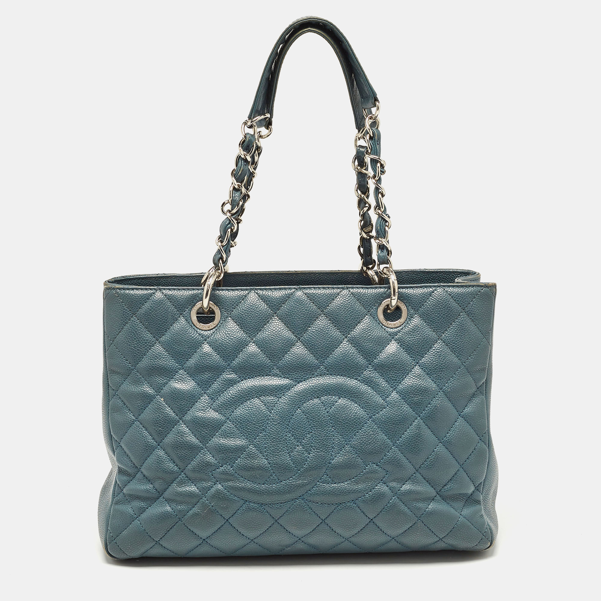 

Chanel Blue Quilted Caviar Leather GST Tote